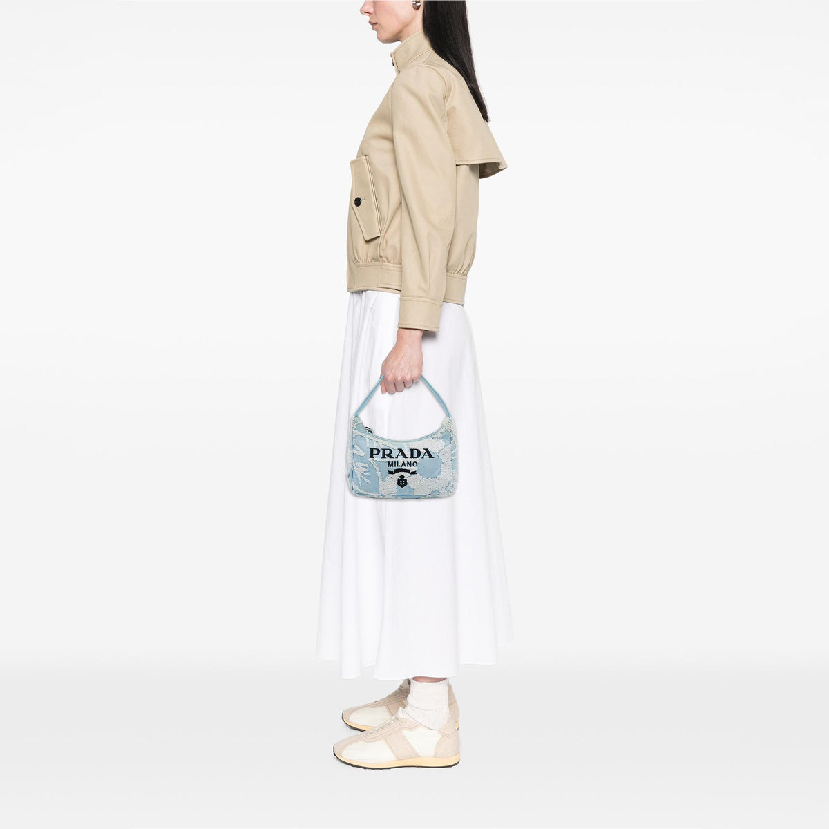 Prada Mini Embroidered Drill Re Edition 2000 Shoulder Bag