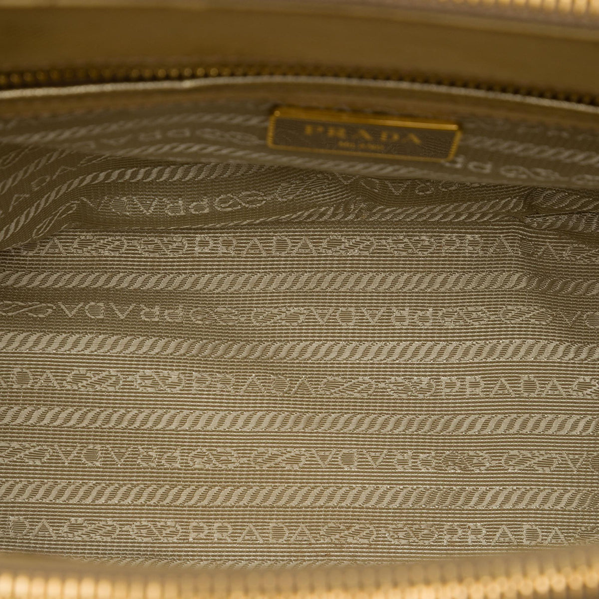 Prada Mini Metallic Saffiano Lux Galleria Double Zip Satchel