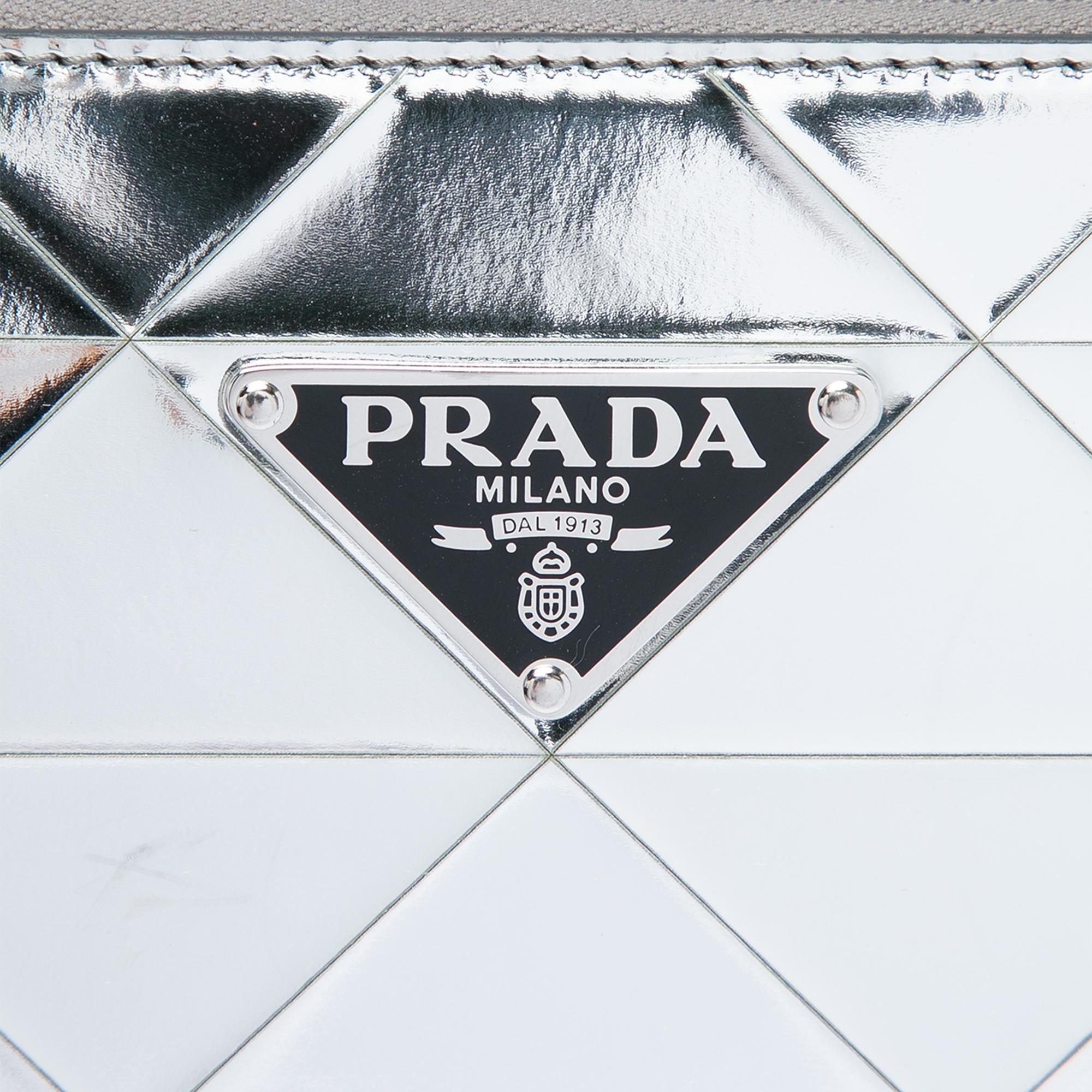 Prada Mini Metallic Spazzolato Tria Shoulder Bag