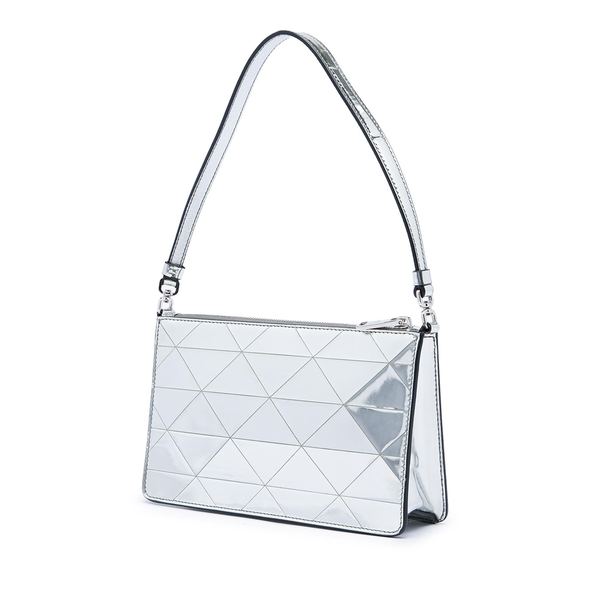 Prada Mini Metallic Spazzolato Tria Shoulder Bag