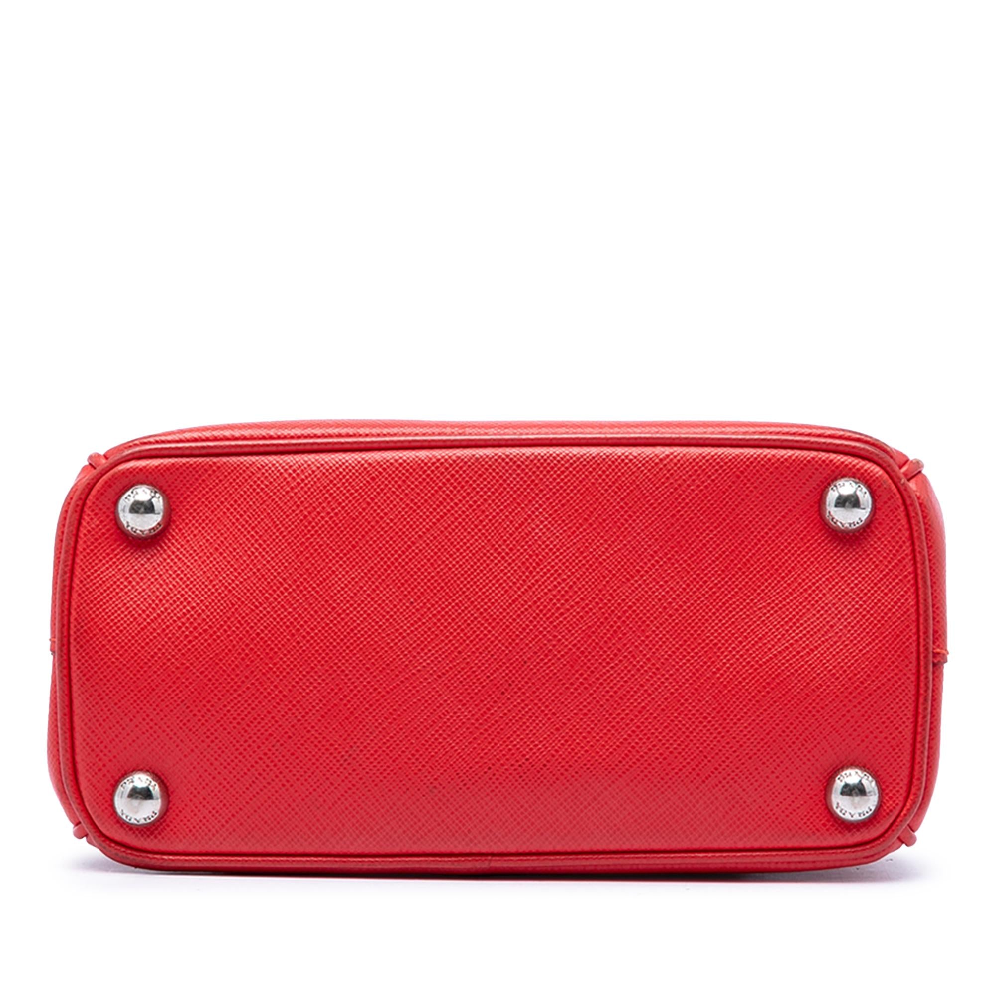 Prada Mini Saffiano Lux Galleria Double Zip Satchel