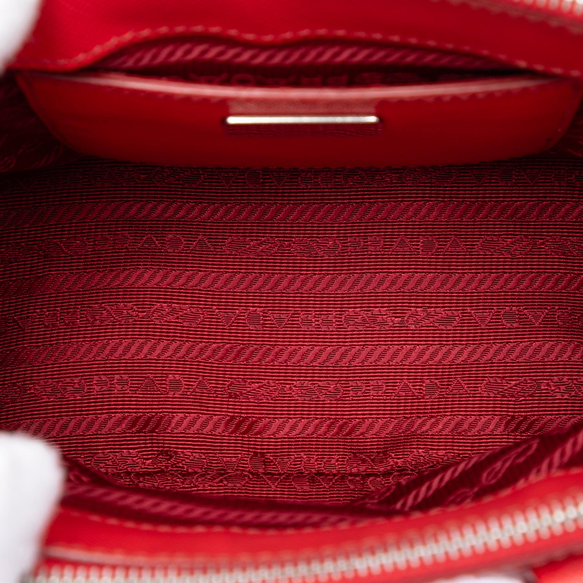 Prada Mini Saffiano Lux Galleria Double Zip Satchel