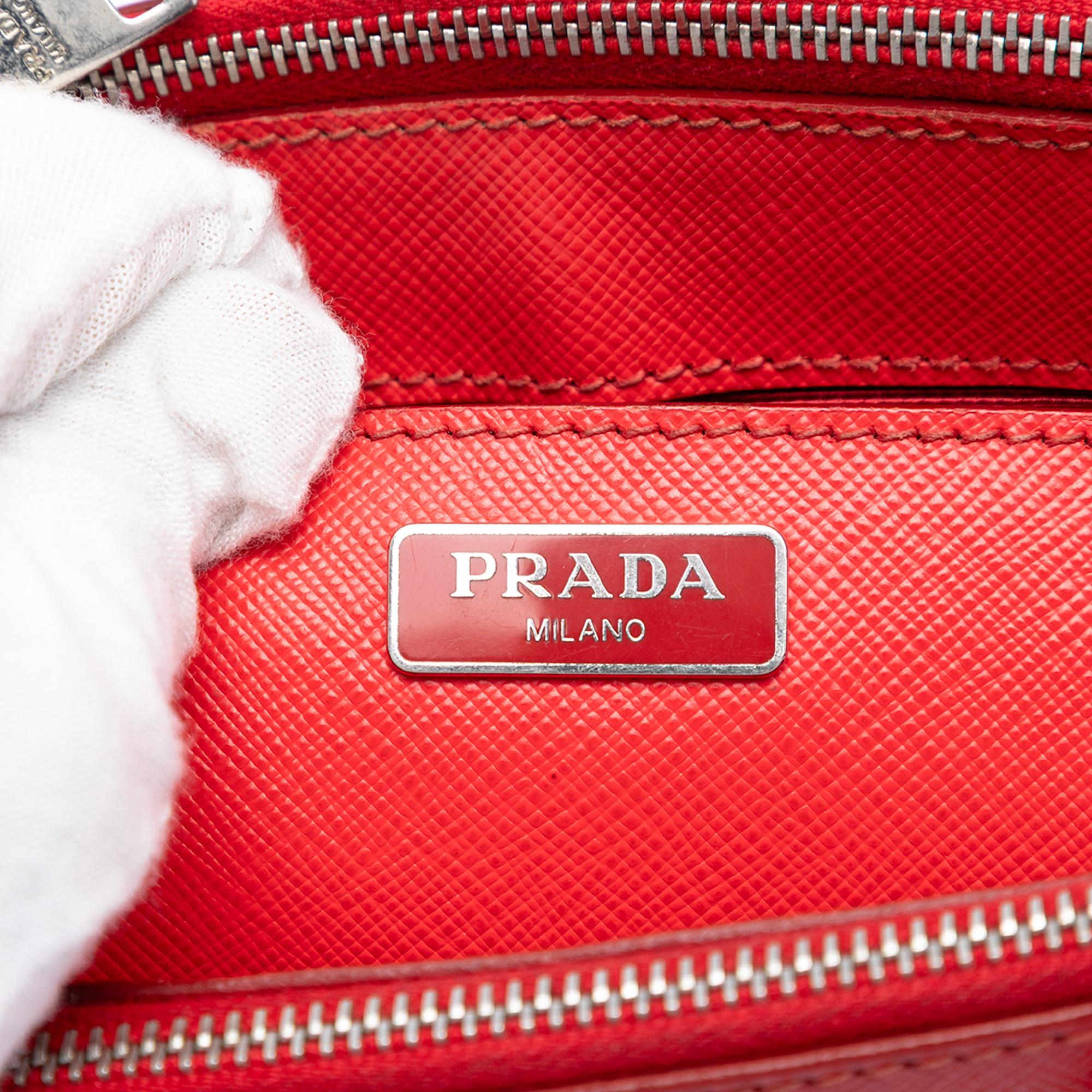 Prada Mini Saffiano Lux Galleria Double Zip Satchel