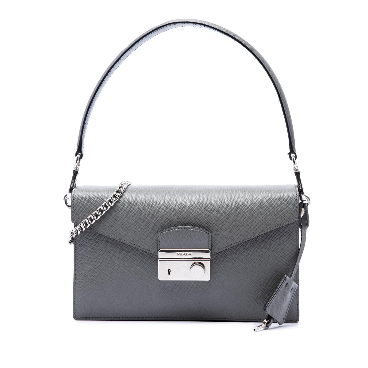 Prada Mini Saffiano Lux Sound Lock Satchel