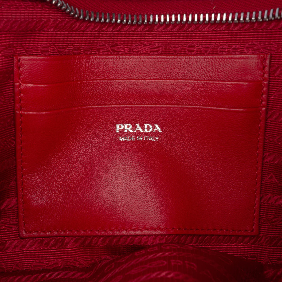 Prada Mini Soft Calf Impunture Diagramme Double Zip Bag