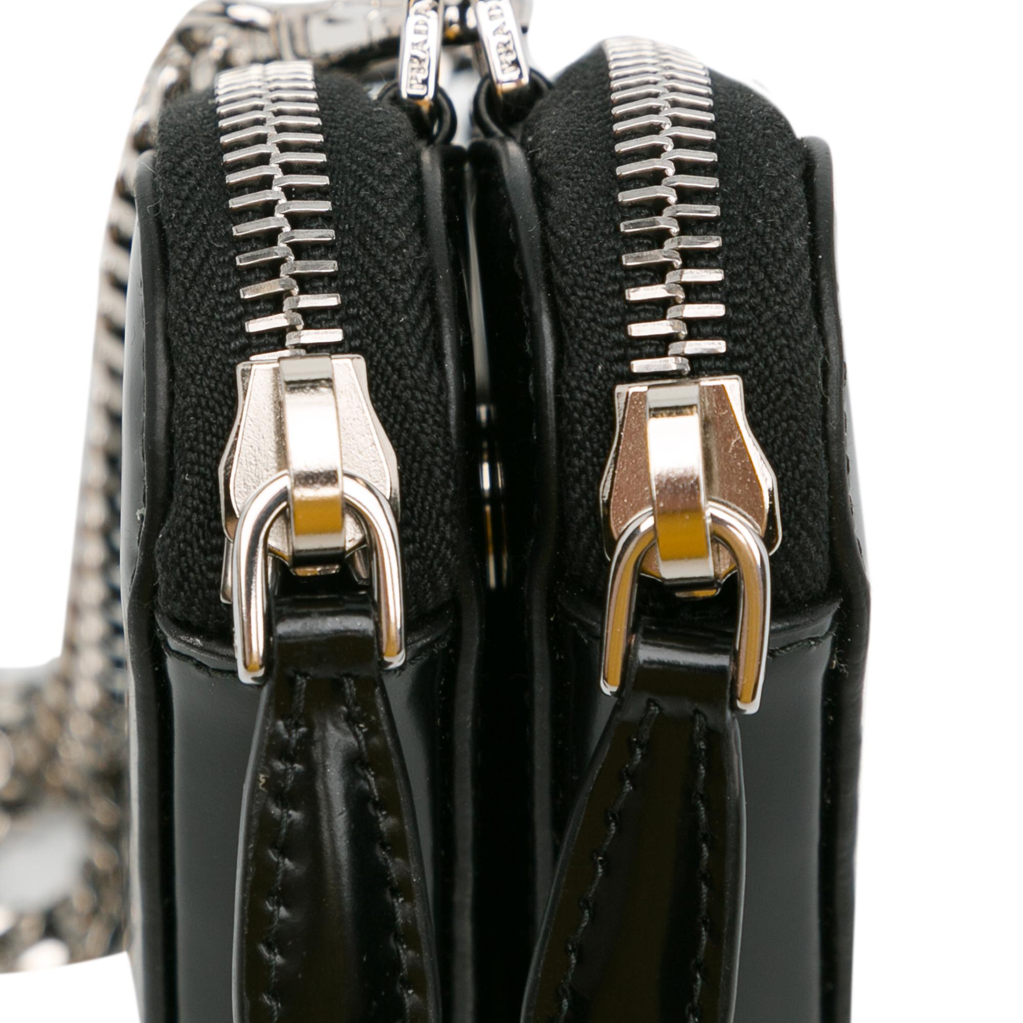 Prada Mini Spazzolato Leather Triangle Pouch (SHG-3S43ln)