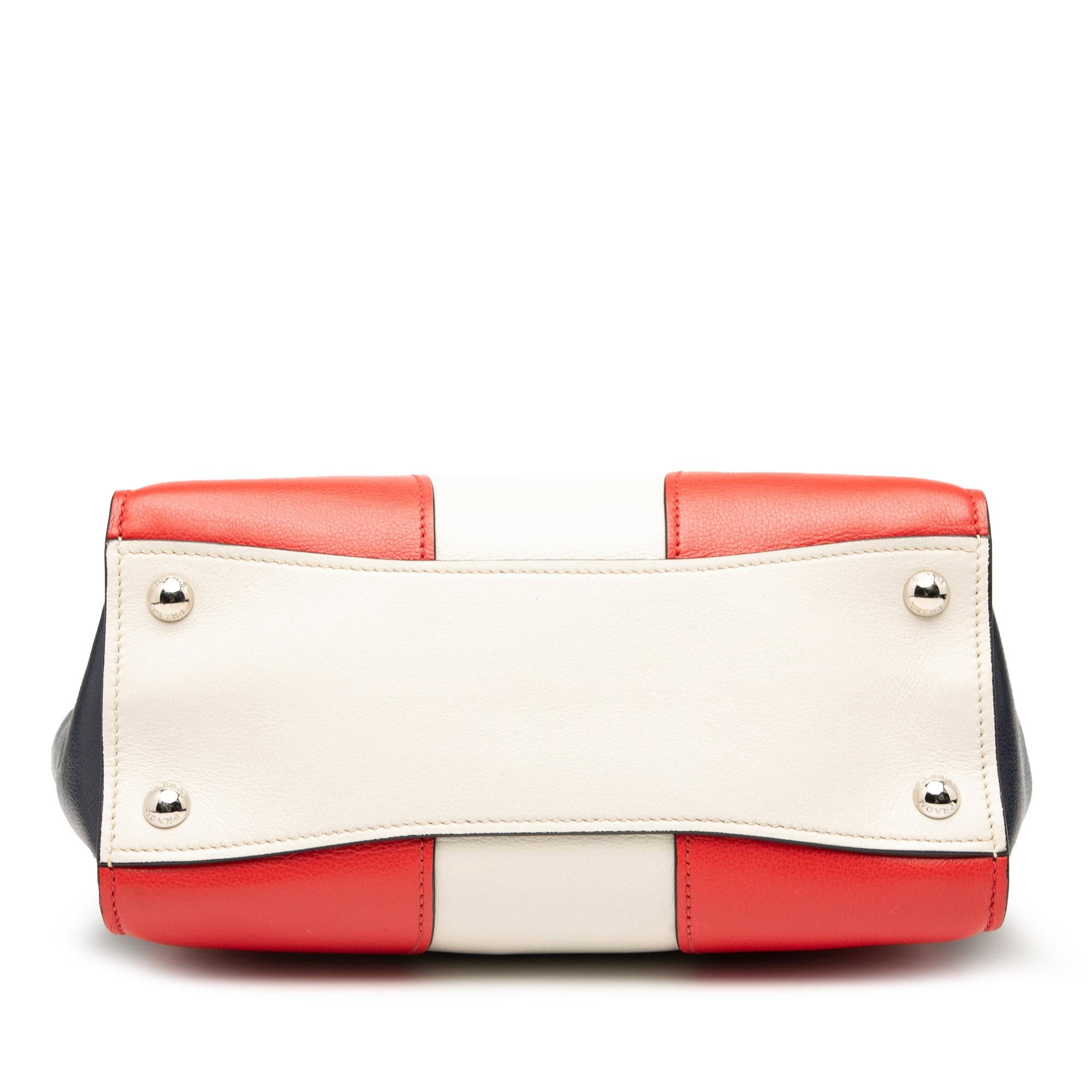 Prada Multicolor Glace Calf Twin Pocket Satchel