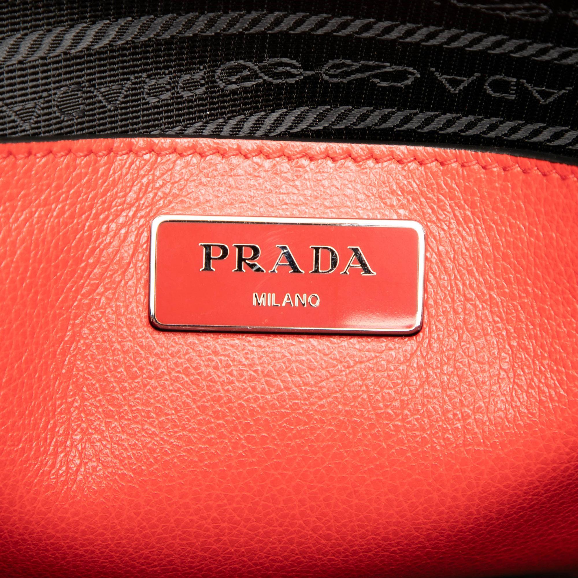 Prada Multicolor Glace Calf Twin Pocket Satchel