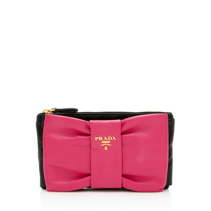 Prada Nappa Fiocco Bow Small Clutch (SHF-YHWkp5)