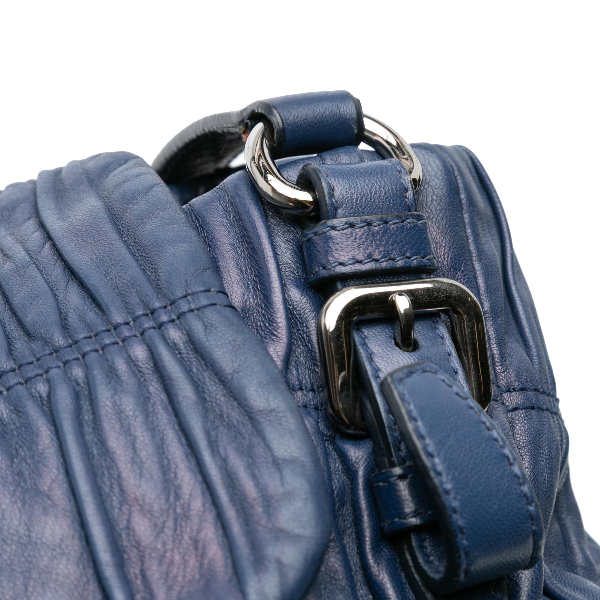 Prada Nappa Gaufre Buckle Strap Shoulder Bag