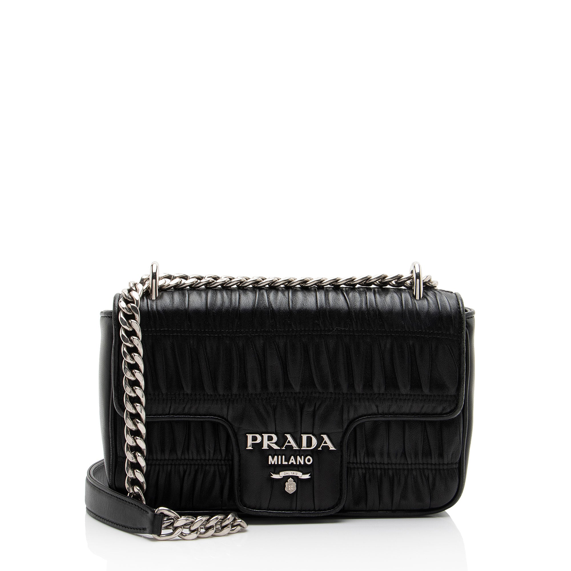 Prada Nappa Gaufre Chain Small Flap Bag