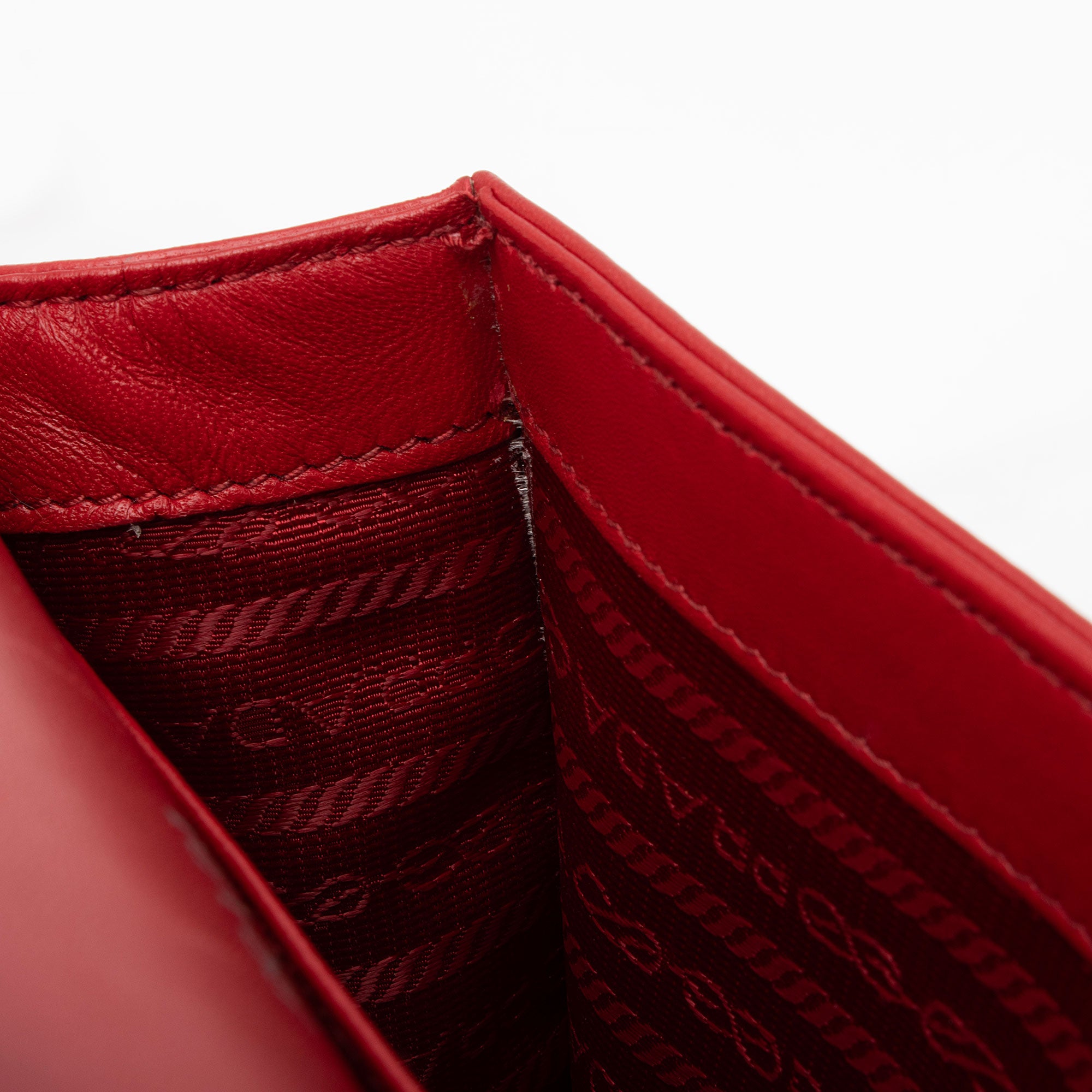 Prada Nappa Gaufre Leather Chain Flap Bag