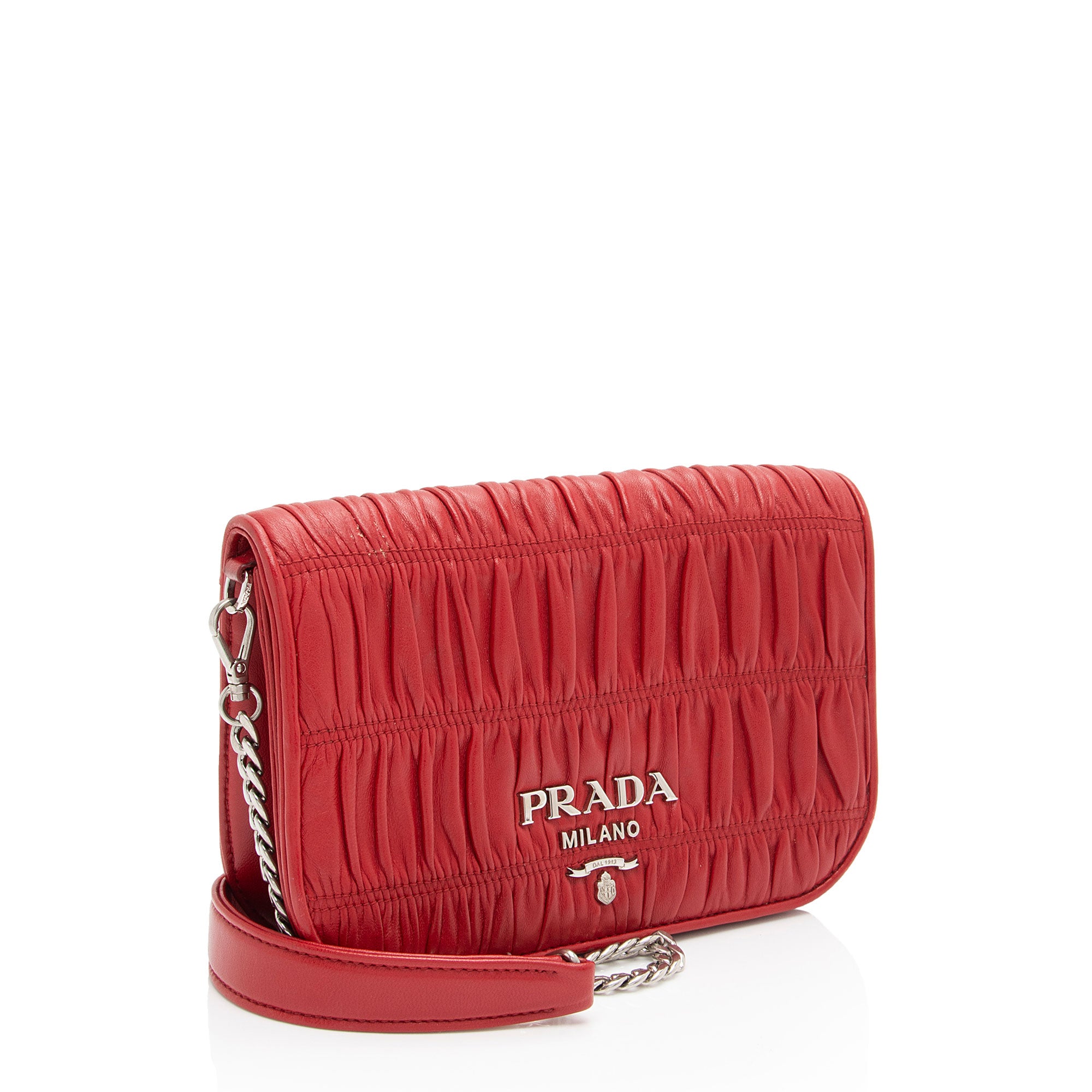 Prada Nappa Gaufre Leather Chain Flap Bag