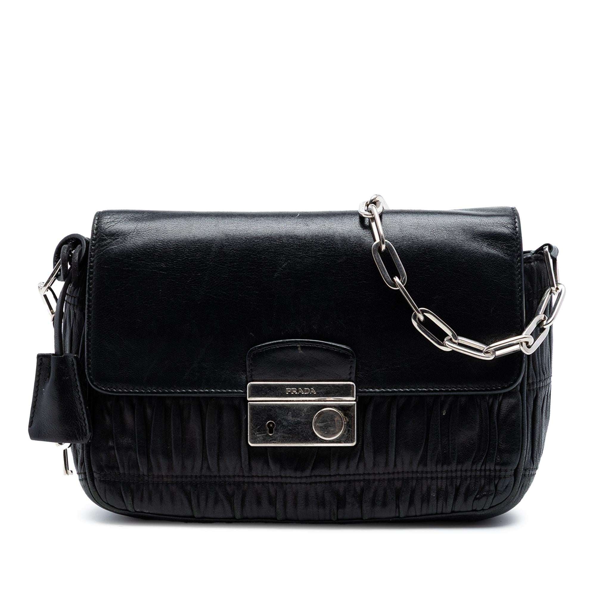 Prada Nappa Gaufre Sound Lock Shoulder Bag