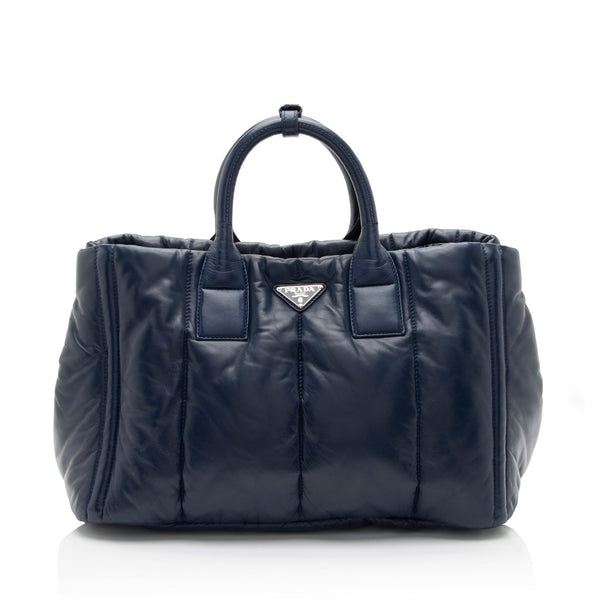Prada Nappa Leather Quilted Bomber Tote (SHF-7Nco1H)
