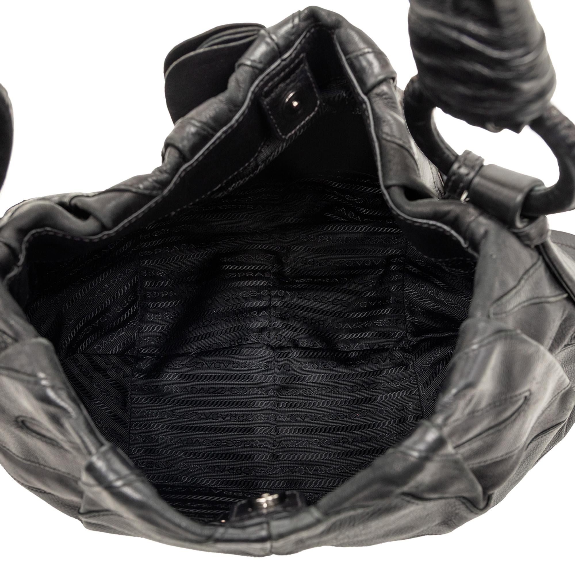 Prada Nappa Mordore Ruffle Hobo