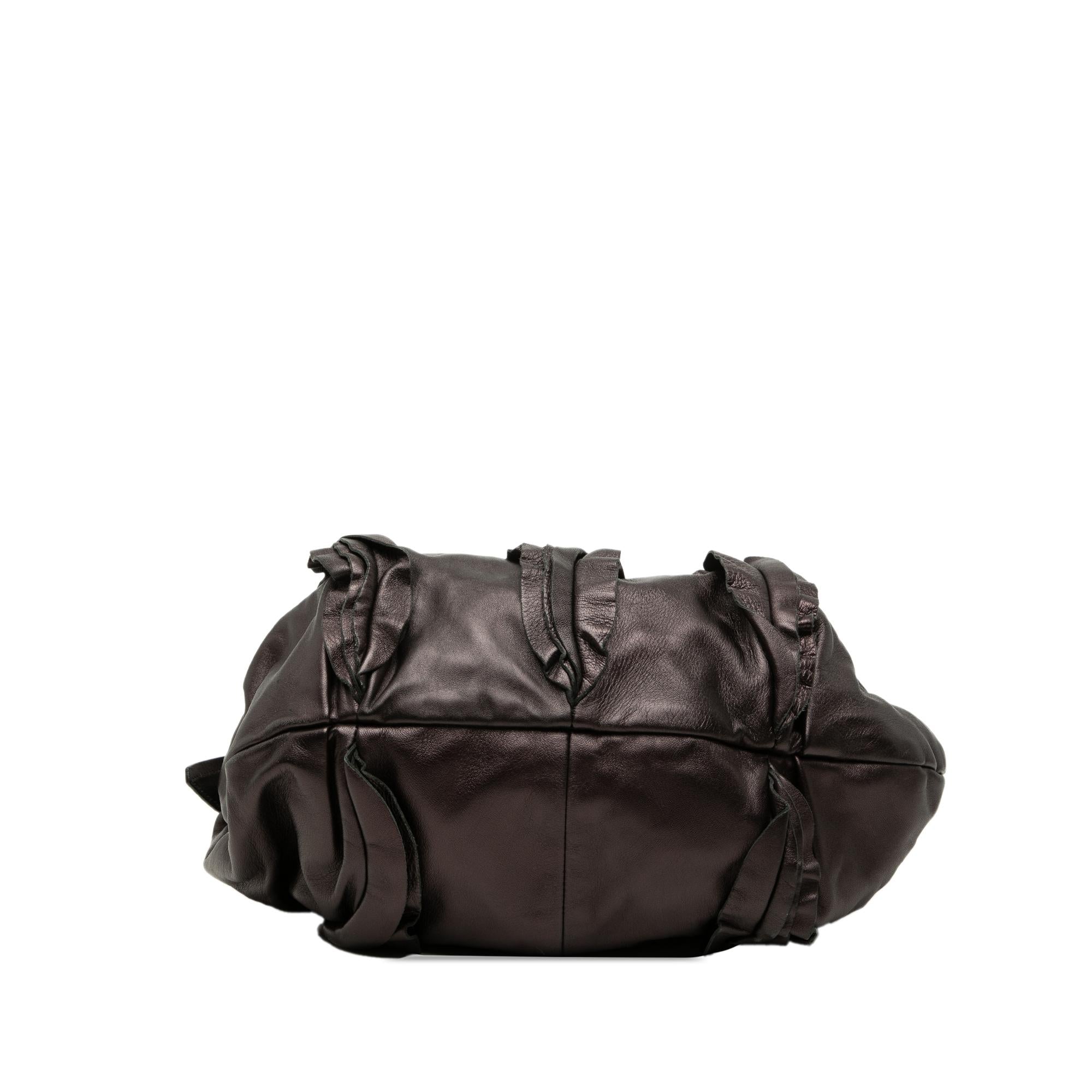 Prada Nappa Mordore Ruffle Hobo