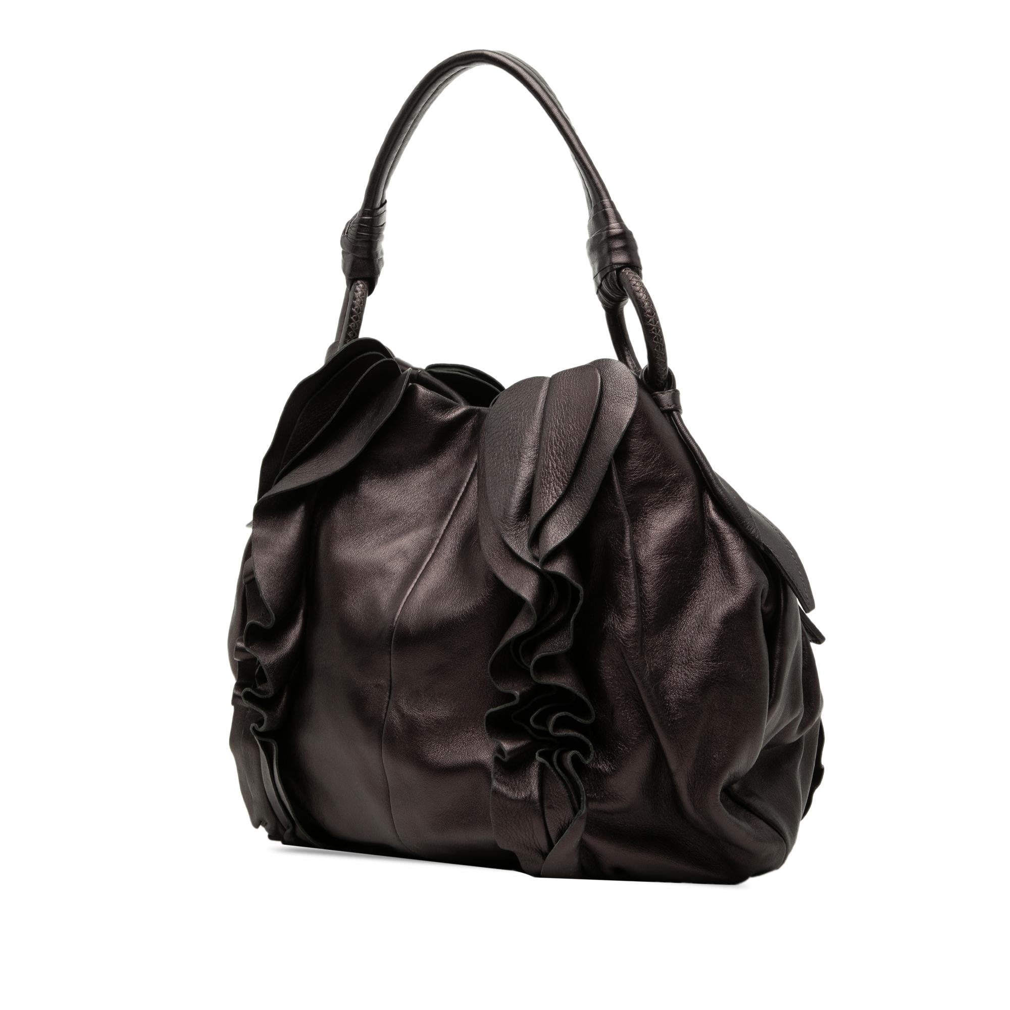 Prada Nappa Mordore Ruffle Hobo