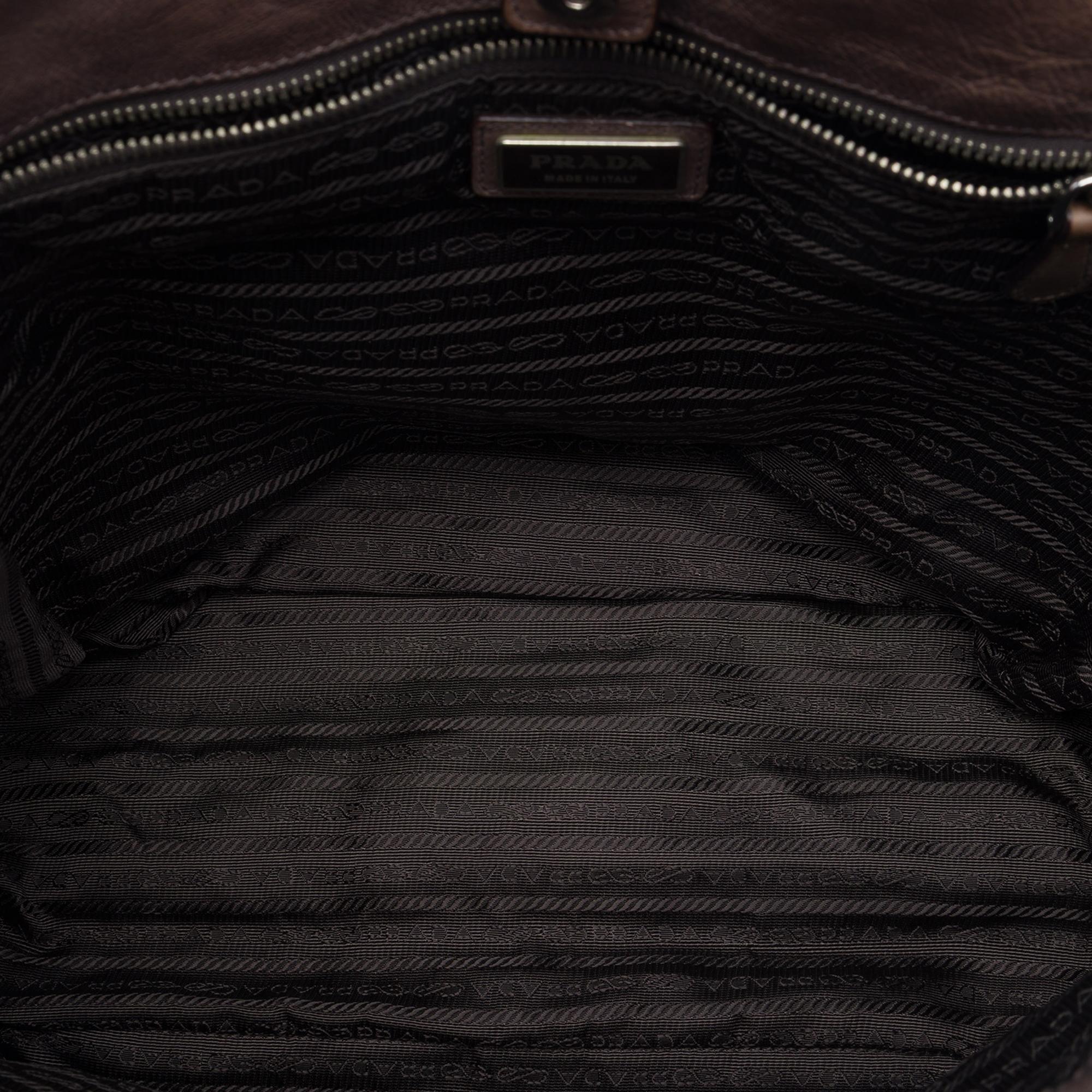 Prada Ombre Vitello Daino Side Zip Convertible Tote