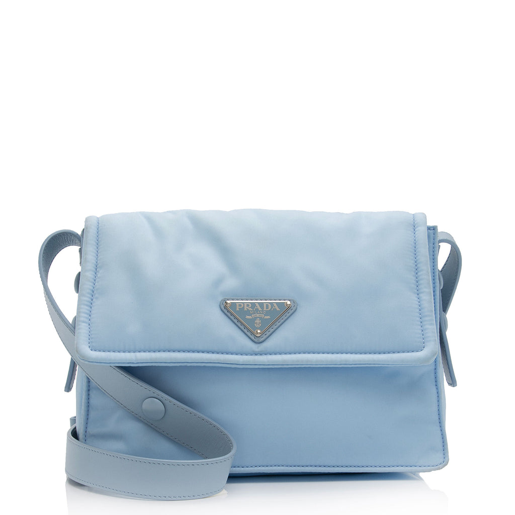 Prada Padded Leather ` Re-edition` Shoulder Bag in Blue