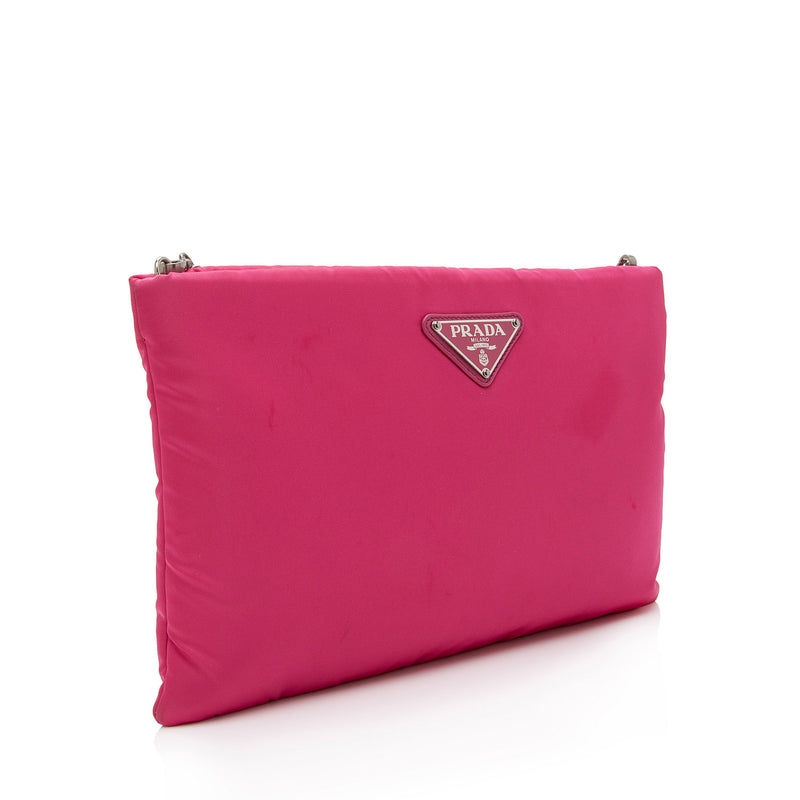 Prada large padded store nylon clutch