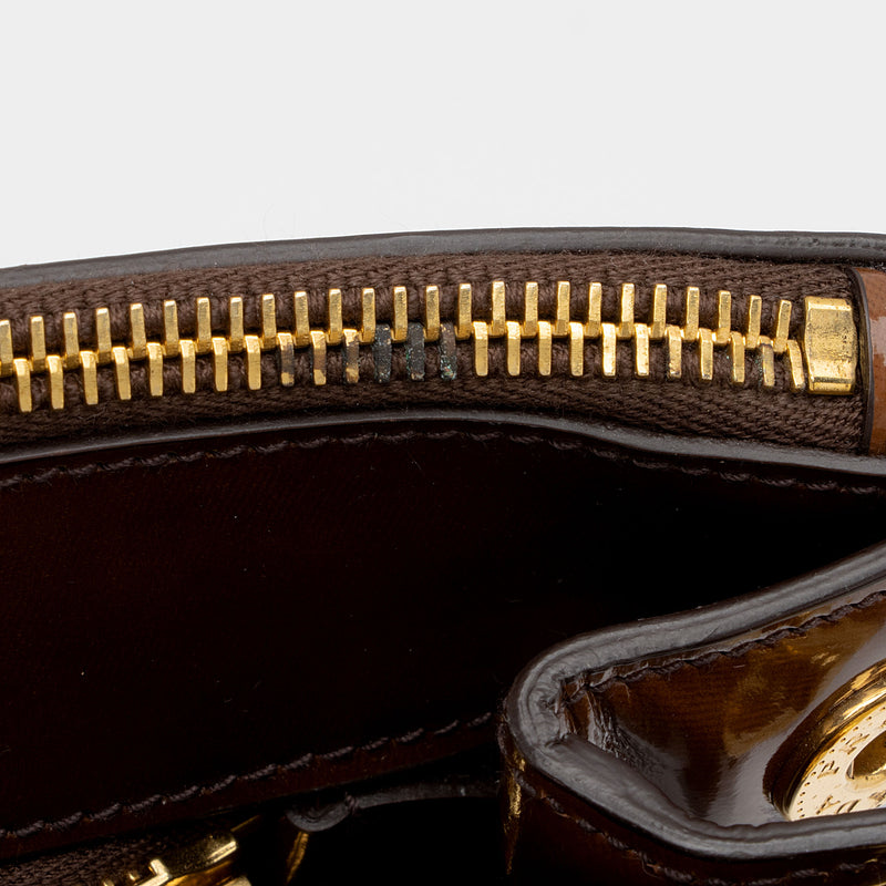 Prada Patent Leather Double Zip Medium Tote (SHF-IcFxTz)