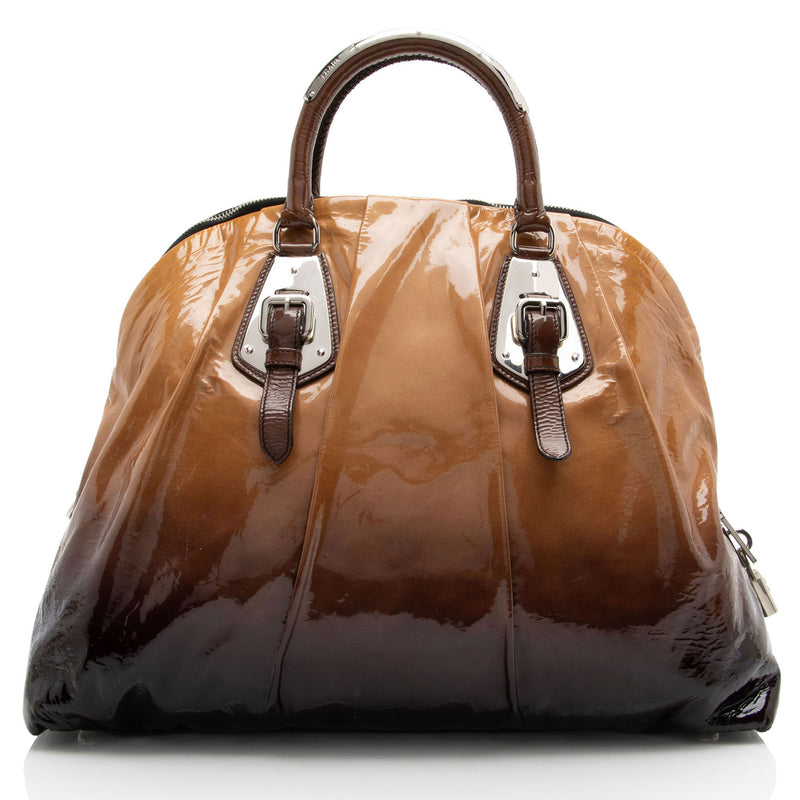Prada Patent Leather Ombre Dome Satchel (SHF-alsIpx)