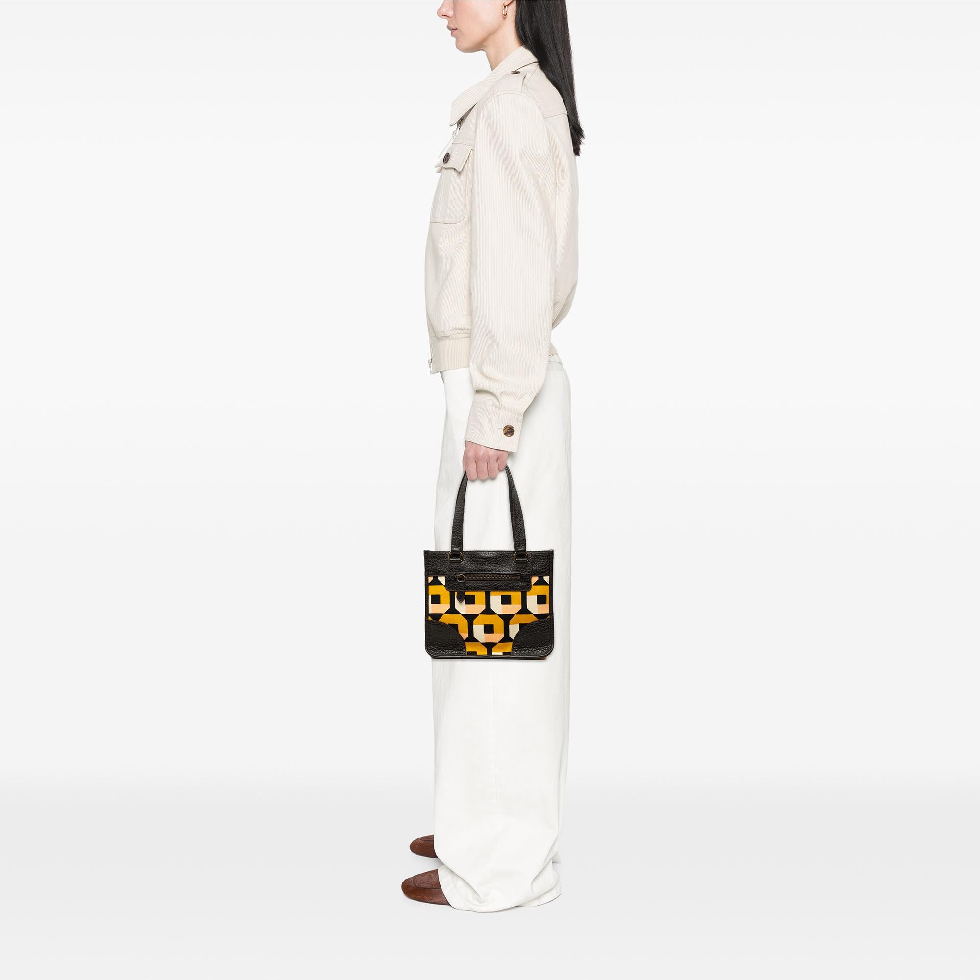 Prada Printed Canvas and Leather Tote