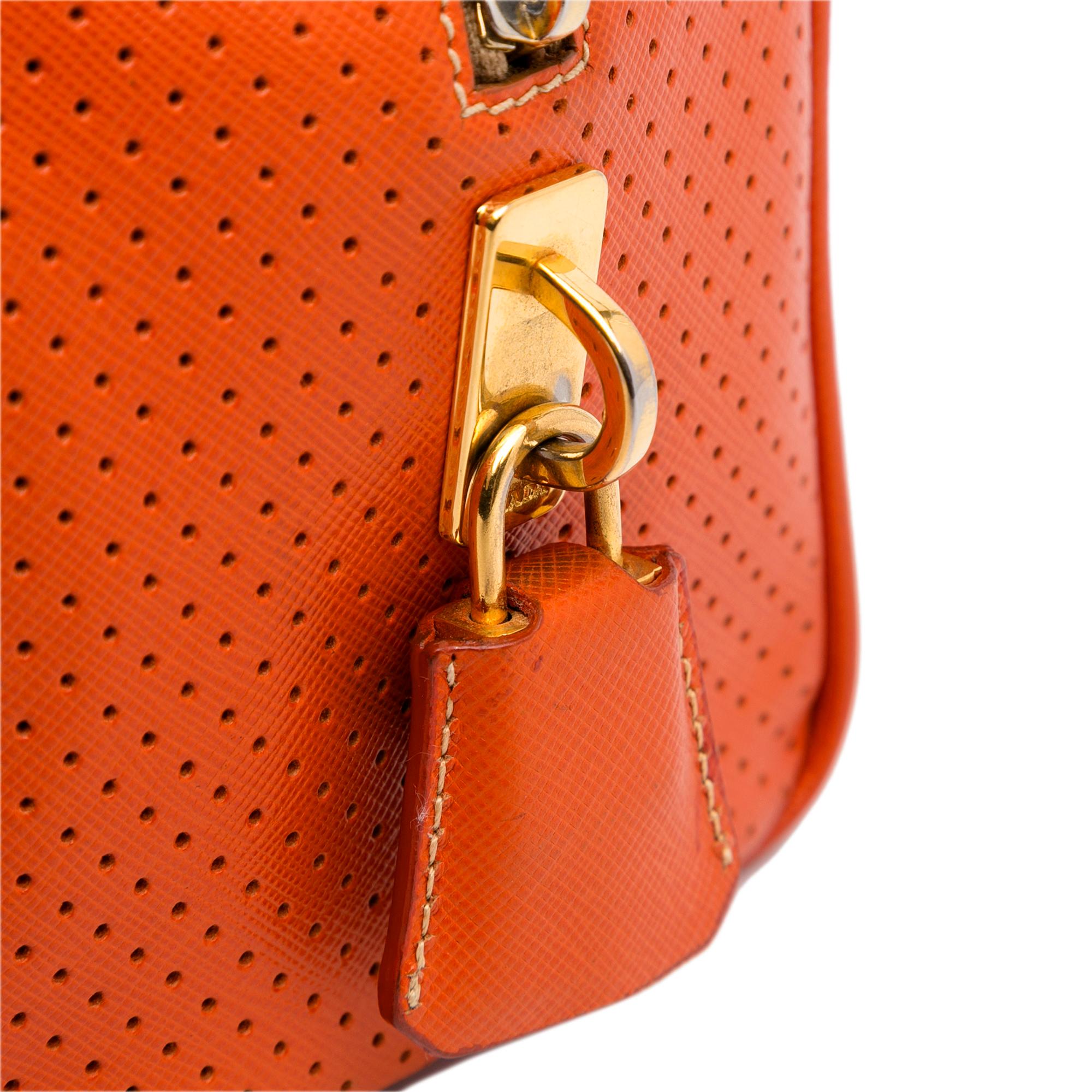 Prada Racer Perforated Leather Shoulder Bag (SHG-nkEDYs)