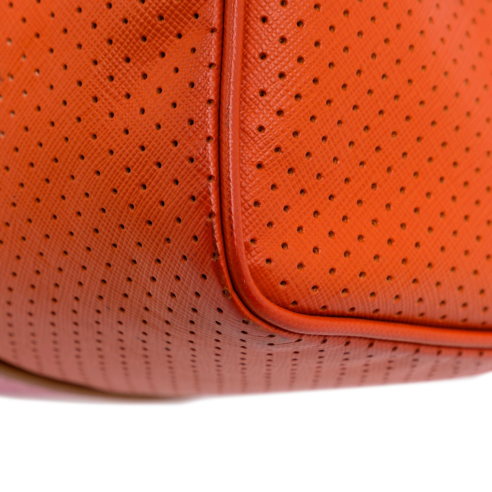 Prada Racer Perforated Leather Shoulder Bag (SHG-nkEDYs)