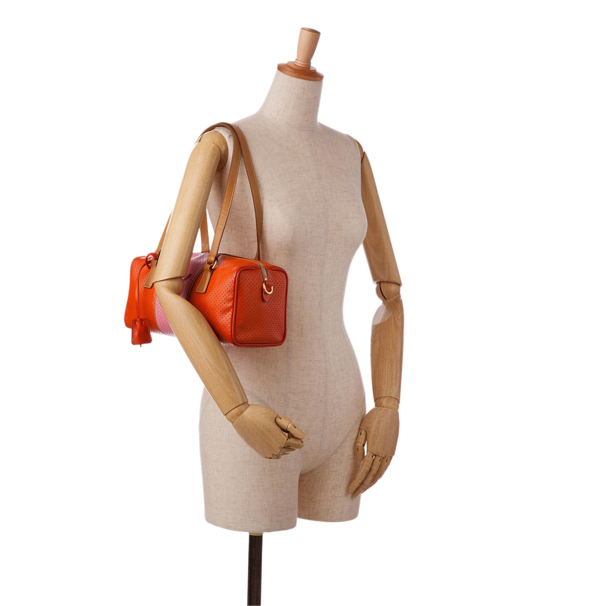 Prada Racer Perforated Leather Shoulder Bag (SHG-nkEDYs)