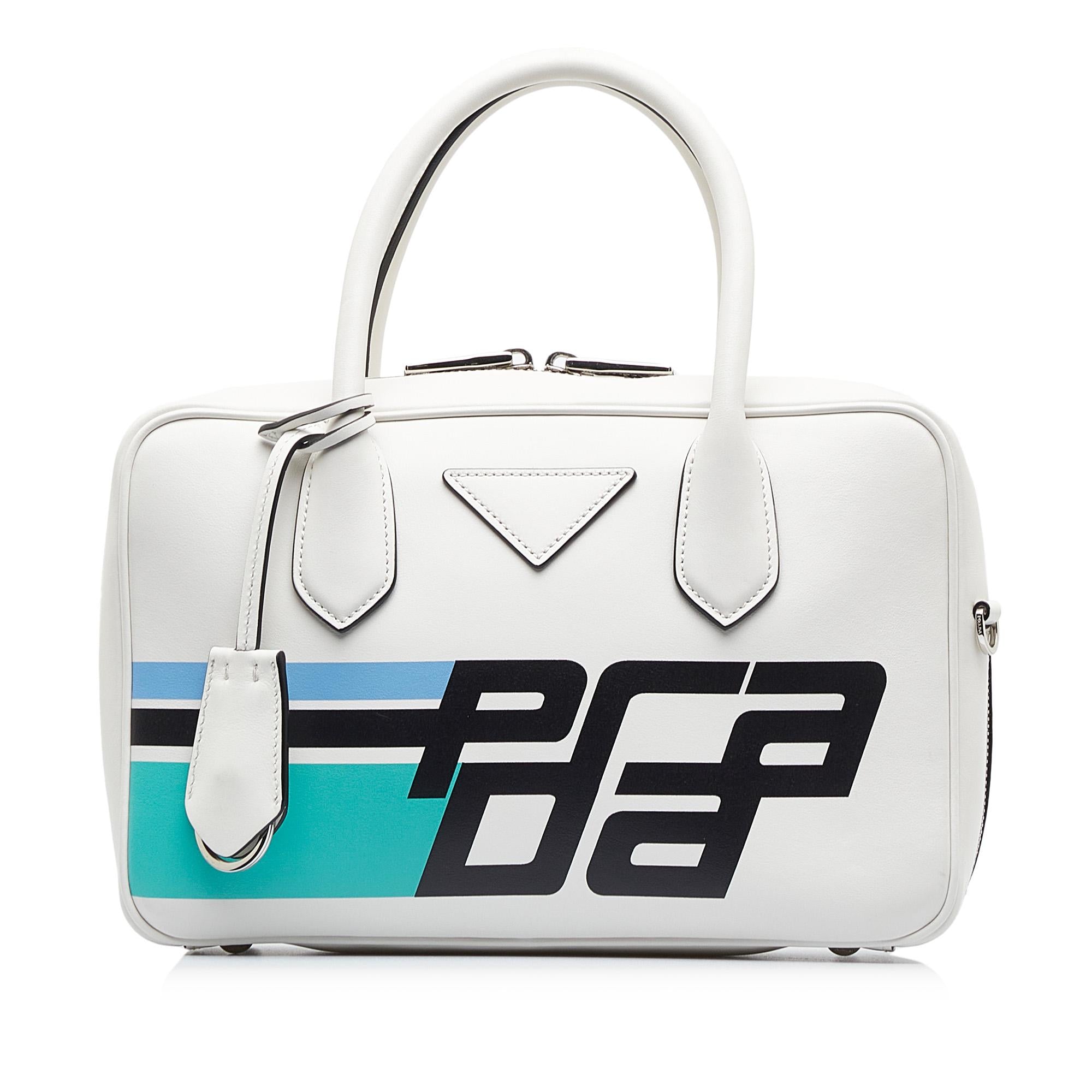 Prada Racing Logo Satchel (SHG-MufGJE)