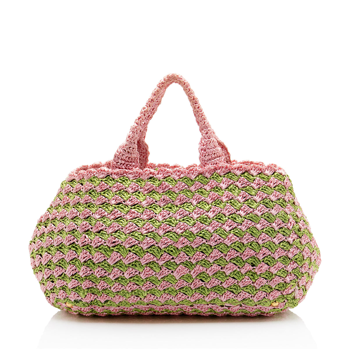 Prada Raffia Crochet Small Tote