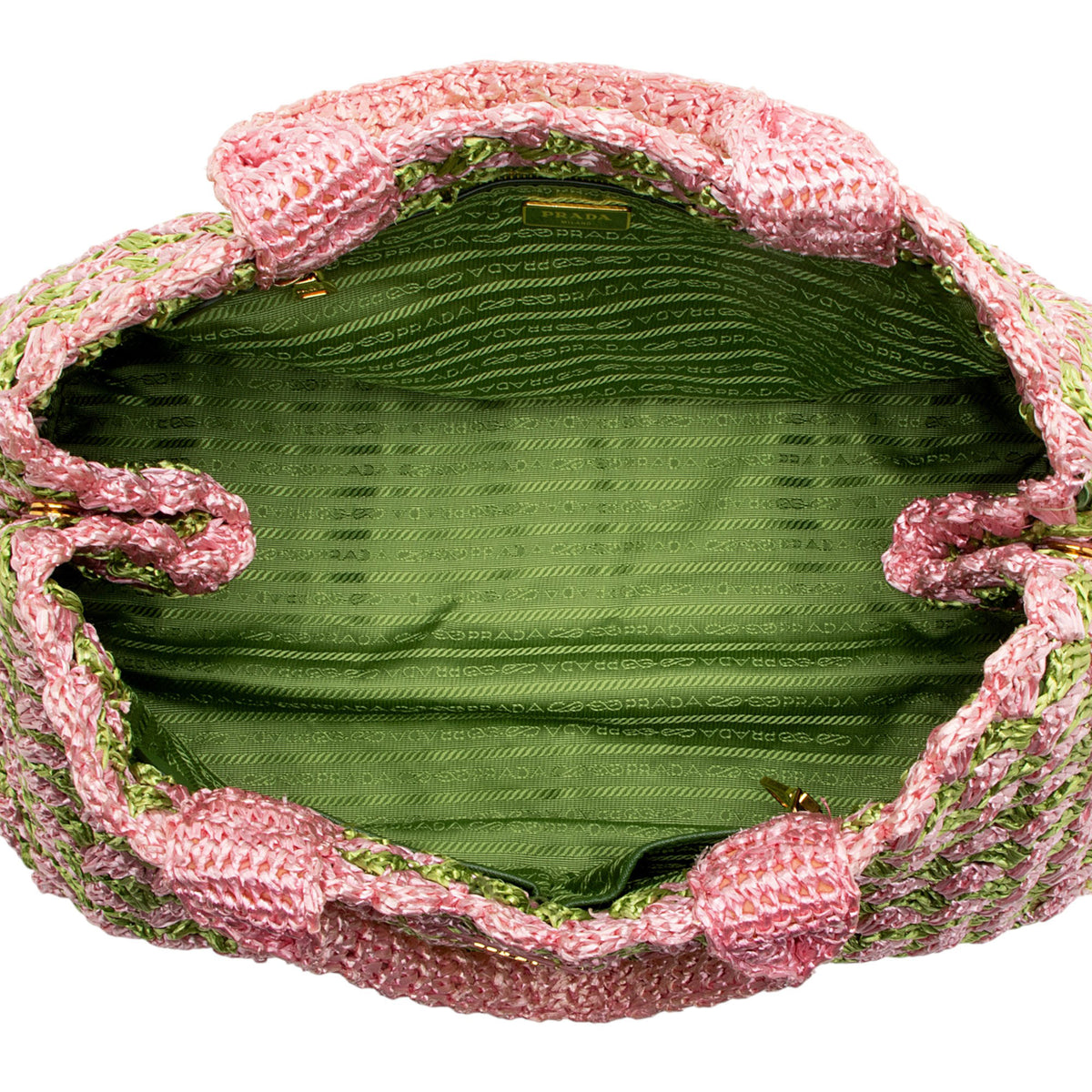 Prada Raffia Crochet Small Tote