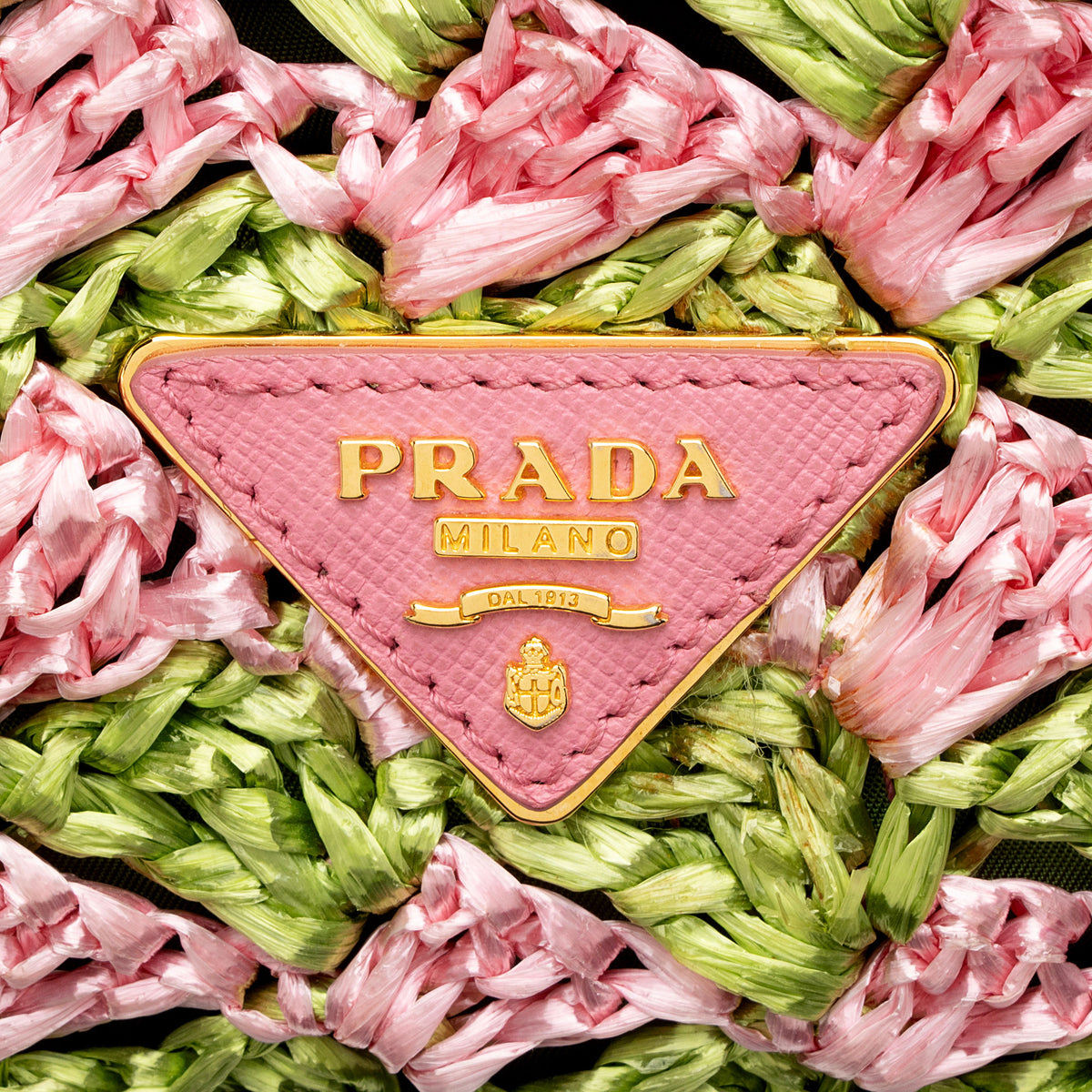 Prada Raffia Crochet Small Tote