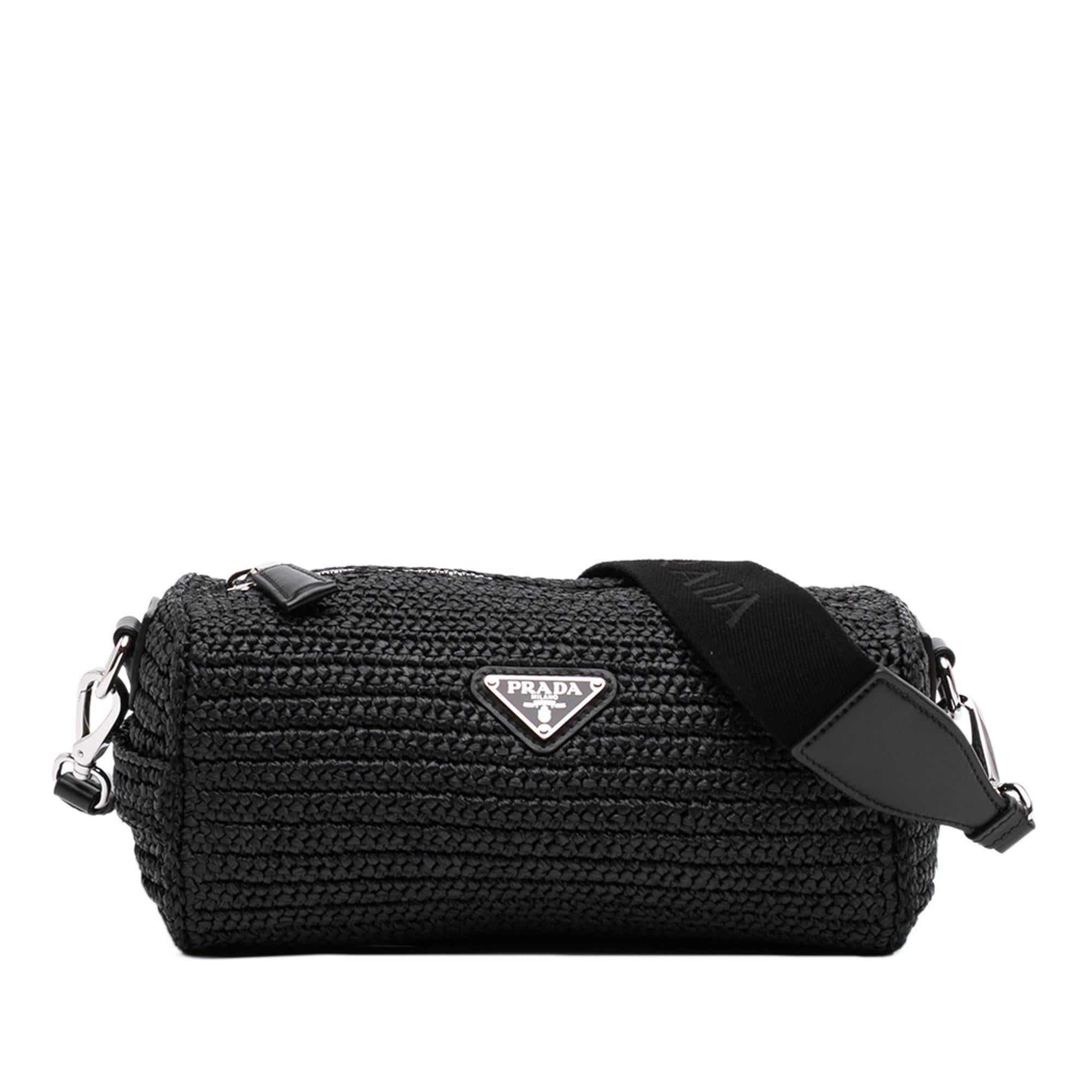 Prada Raffia Effect Crochet Crossbody