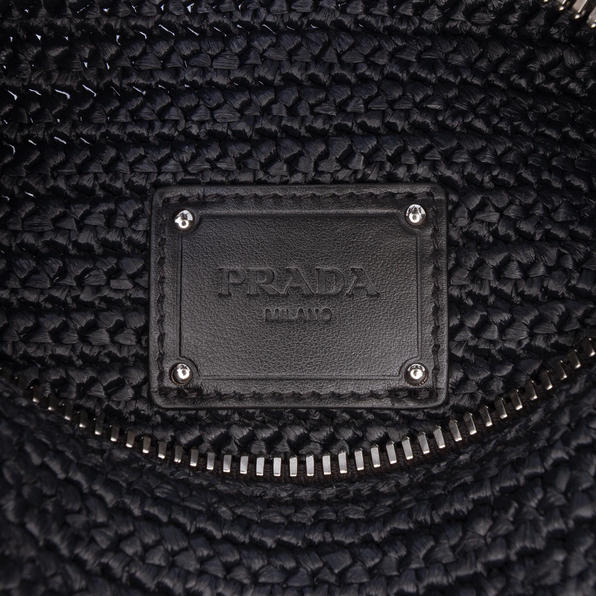 Prada Raffia Effect Crochet Crossbody