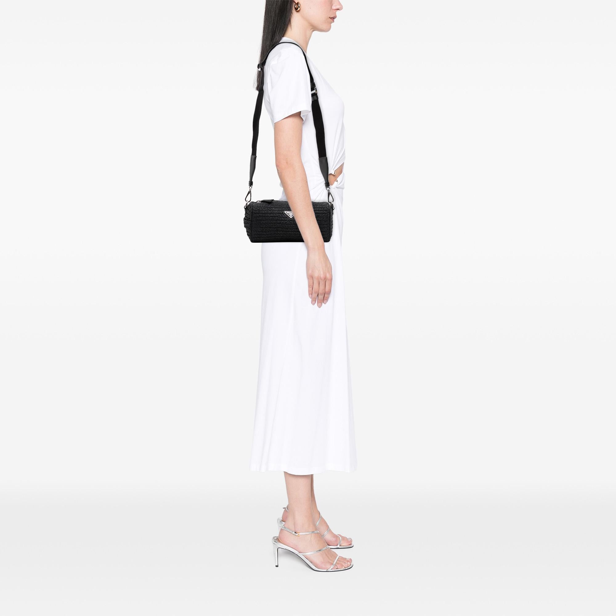 Prada Raffia Effect Crochet Crossbody
