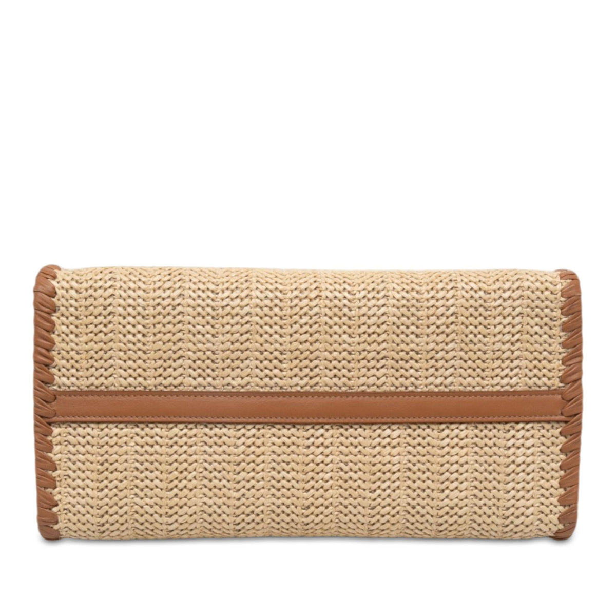 Prada Raffia and City Calf Whipstitch Paradigme Satchel