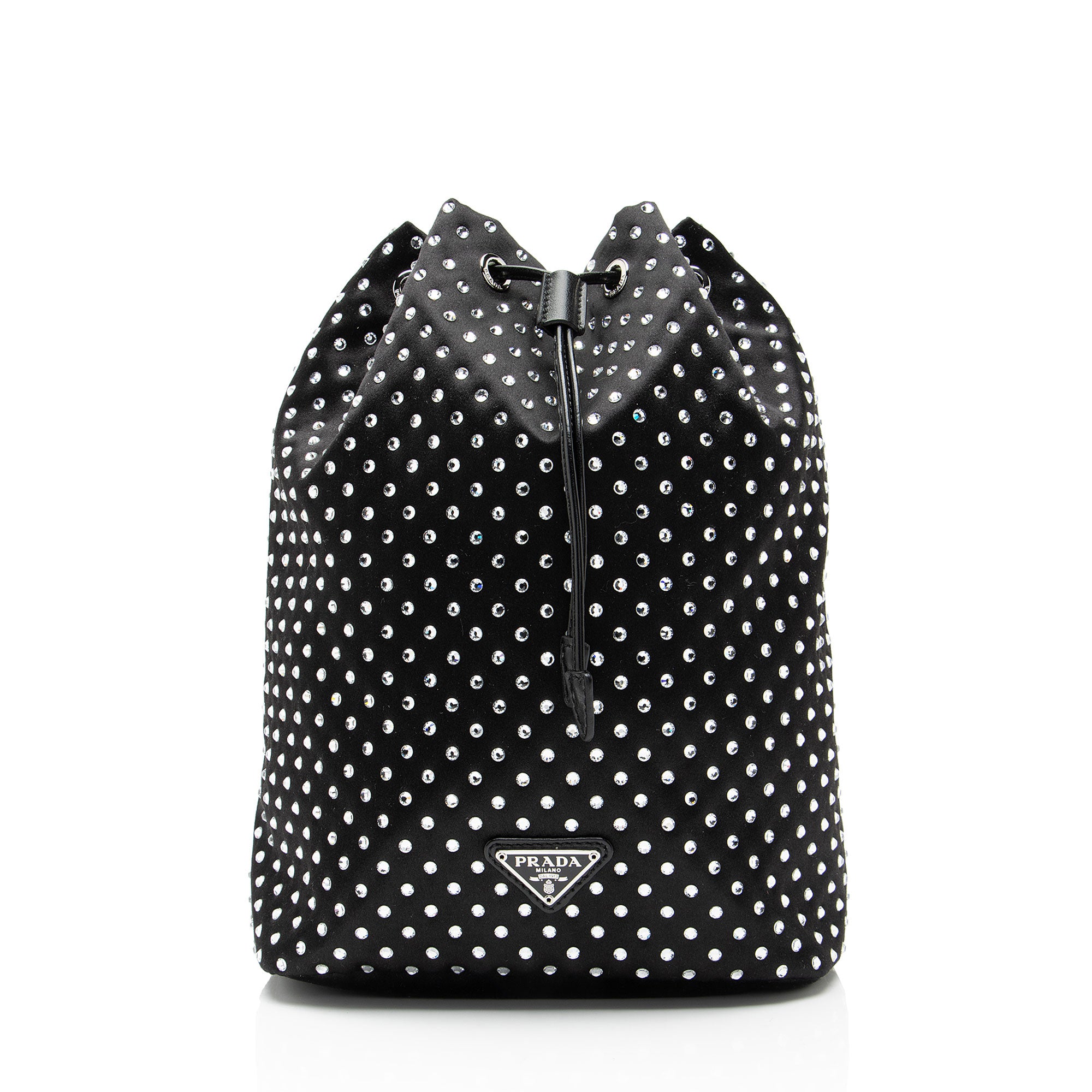 Prada Re-Nylon Crystal Embellished Drawstring Pouch