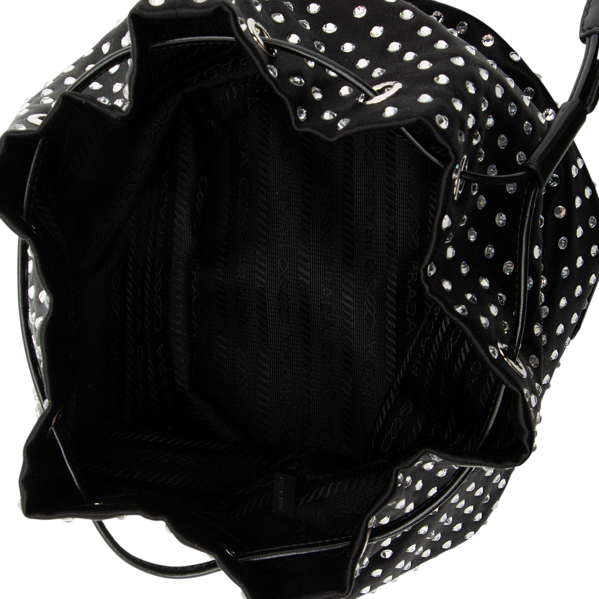 Prada Re-Nylon Crystal Embellished Drawstring Pouch