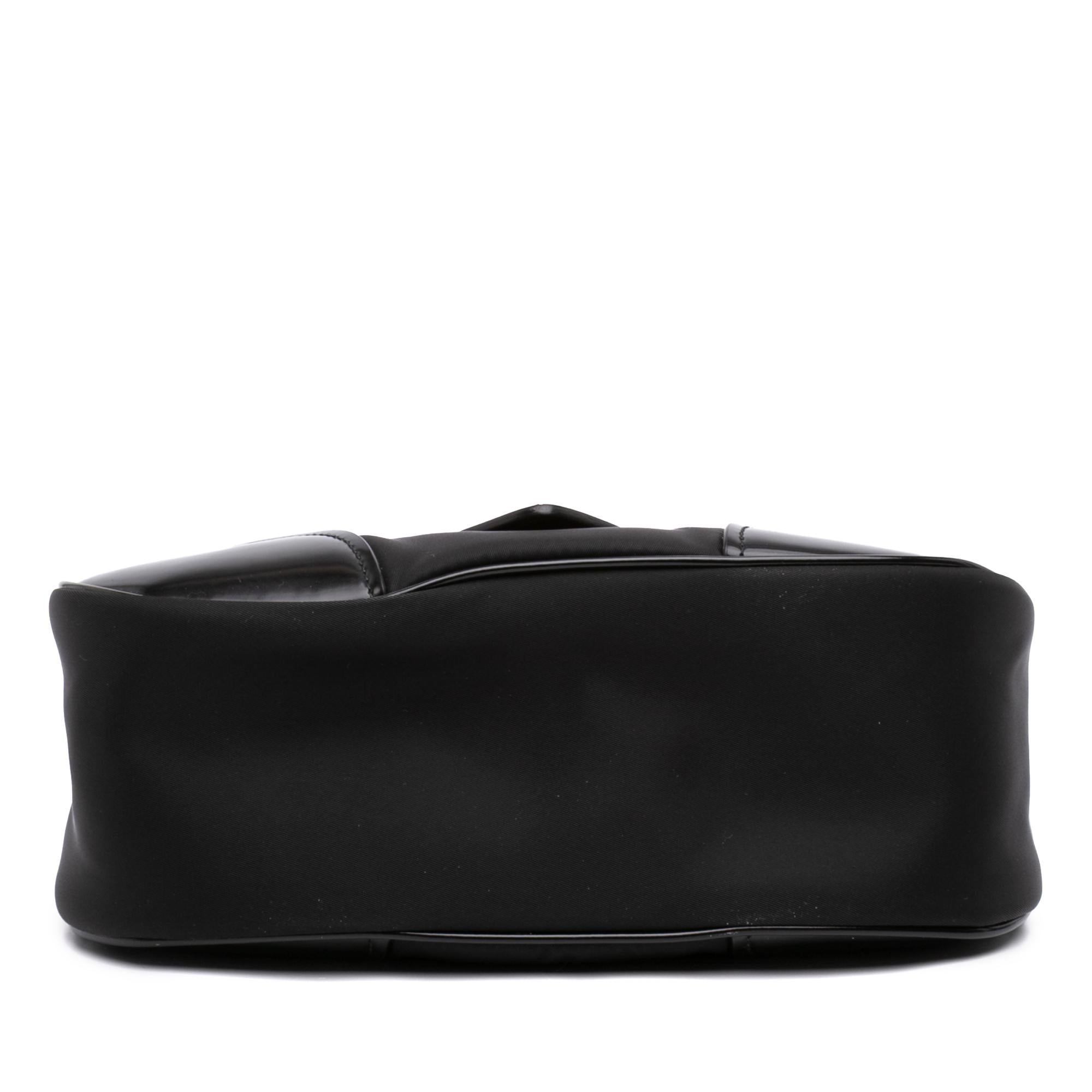 Prada Re Nylon and Shiny Calfskin Re Edition 2002 Moon Satchel