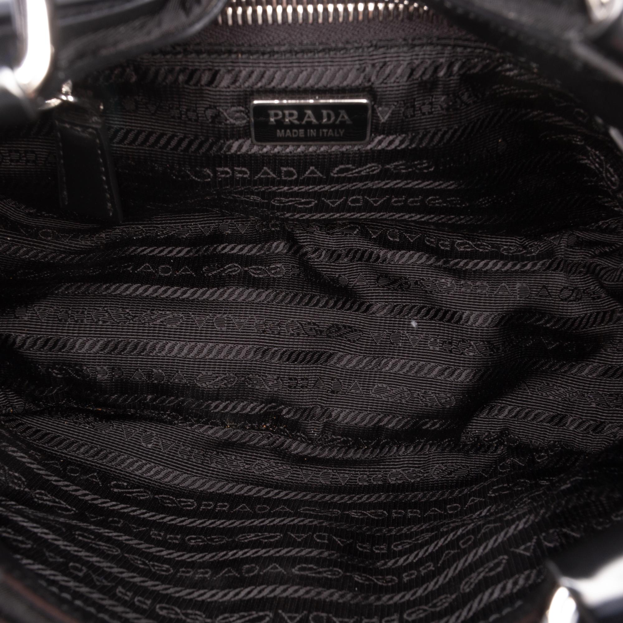 Prada Re Nylon and Shiny Calfskin Re Edition 2002 Moon Satchel