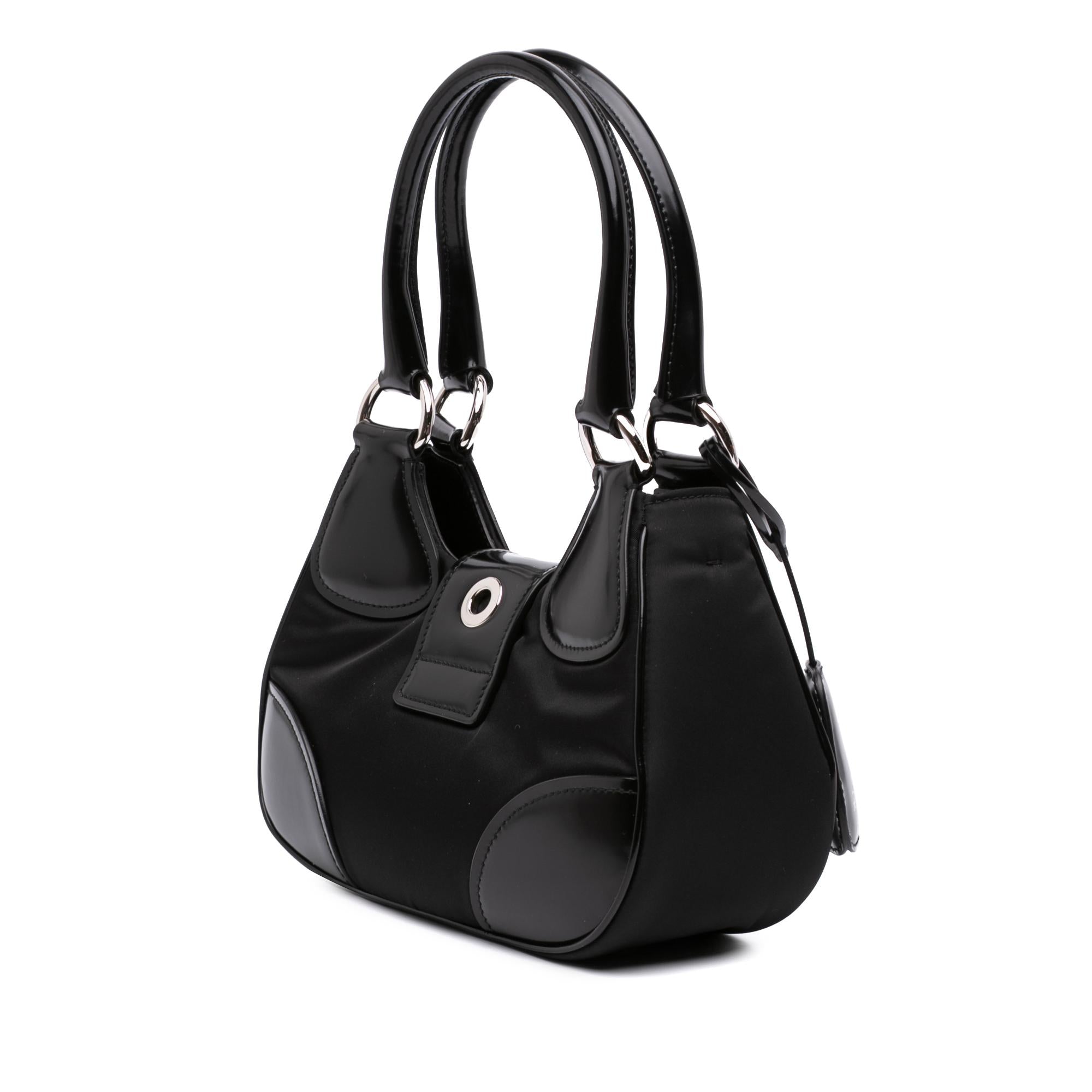 Prada Re Nylon and Shiny Calfskin Re Edition 2002 Moon Satchel