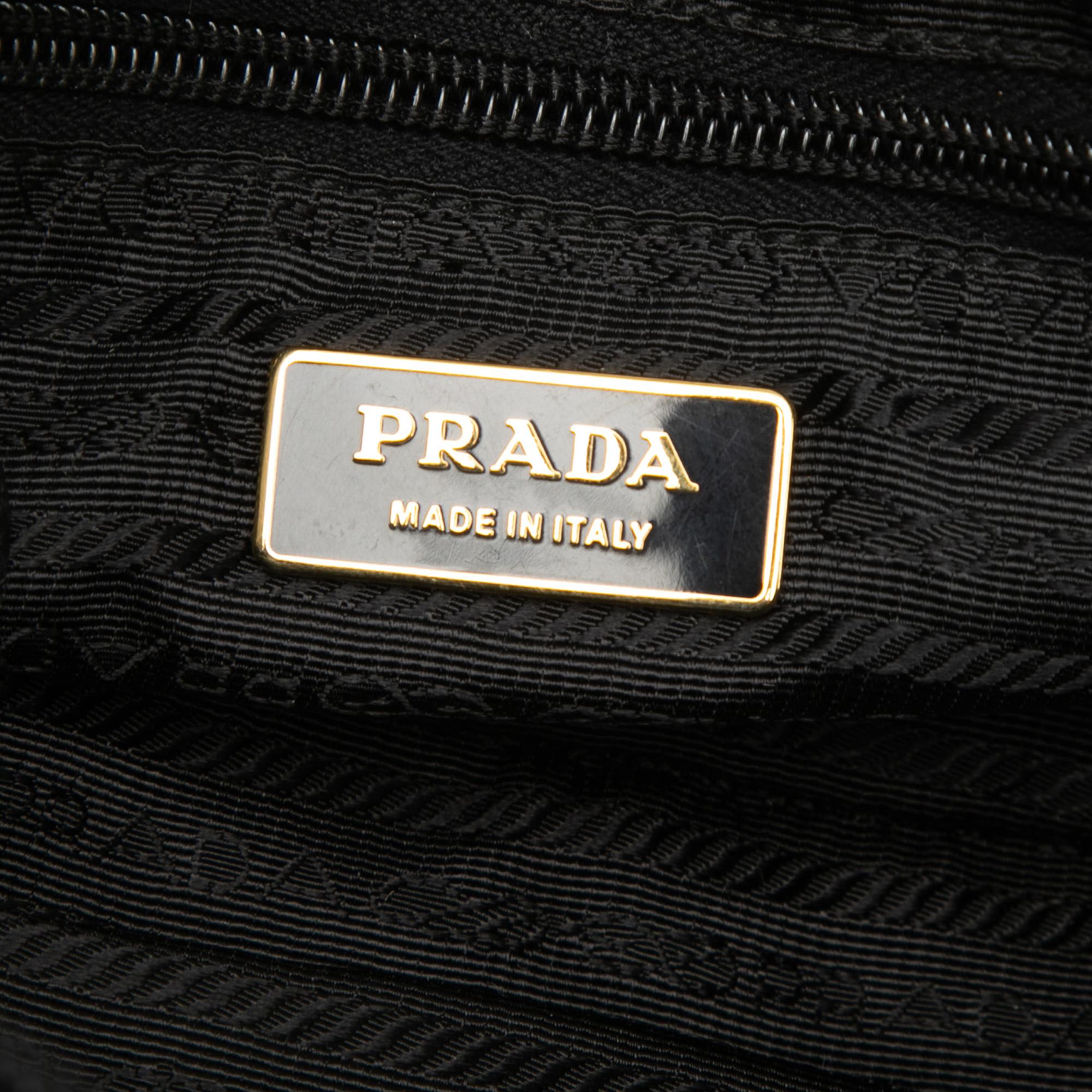 Prada Rose Embellished Tessuto Handbag