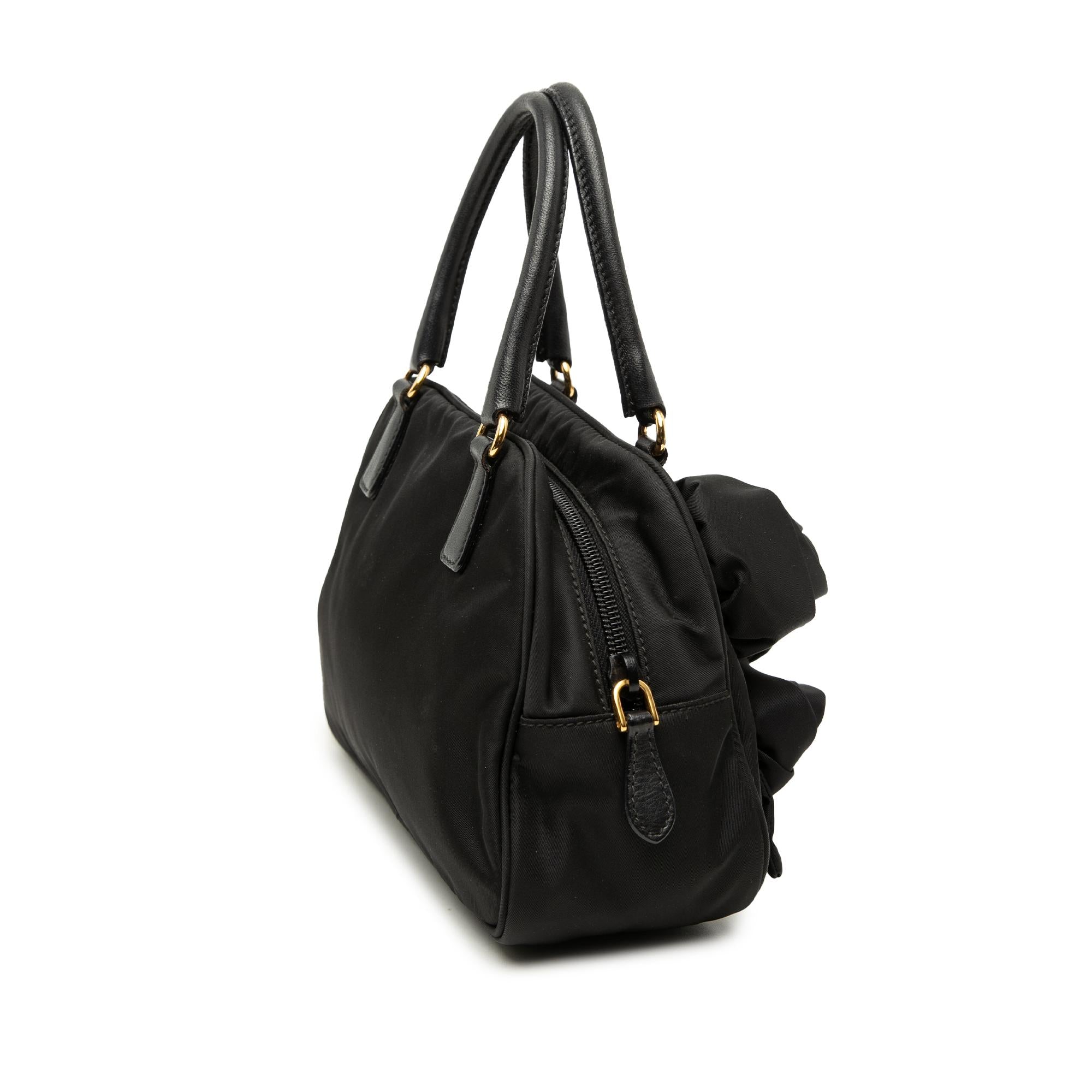 Prada Rose Embellished Tessuto Handbag