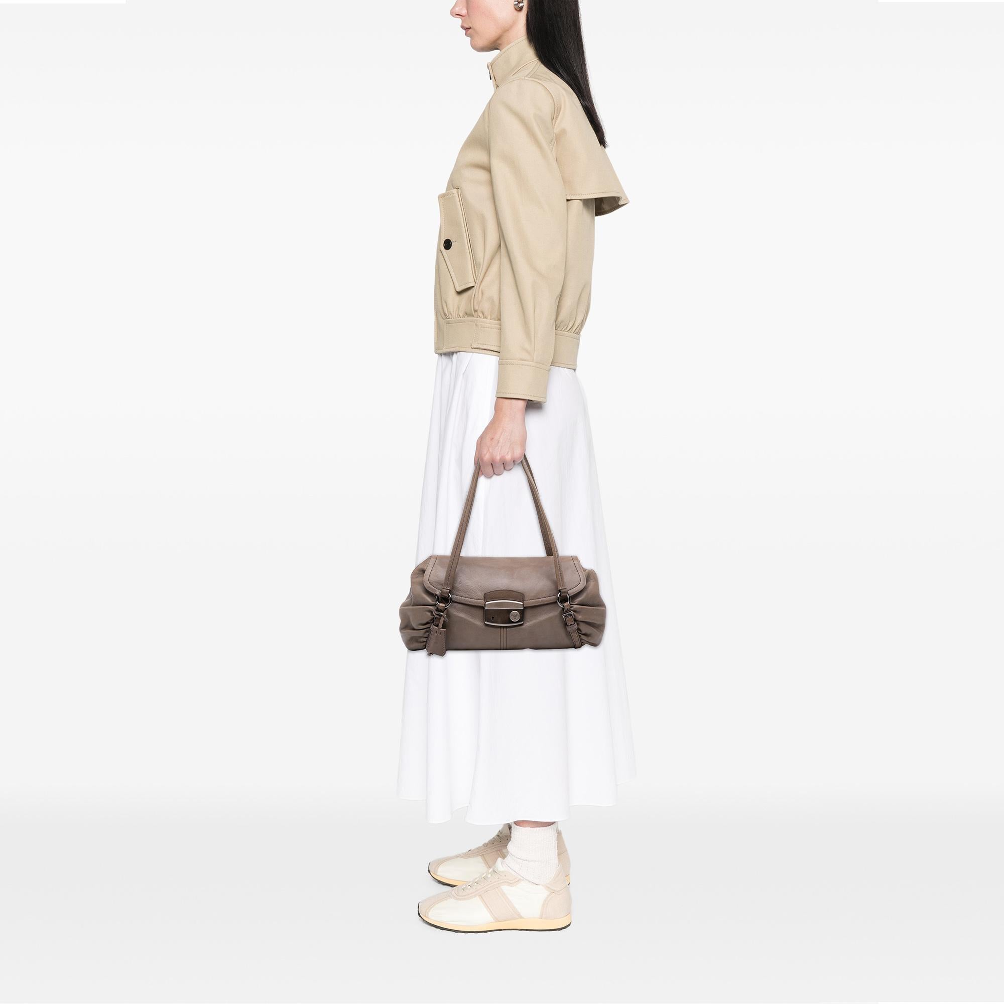 Prada Royal Calf Pushlock Shoulder Bag
