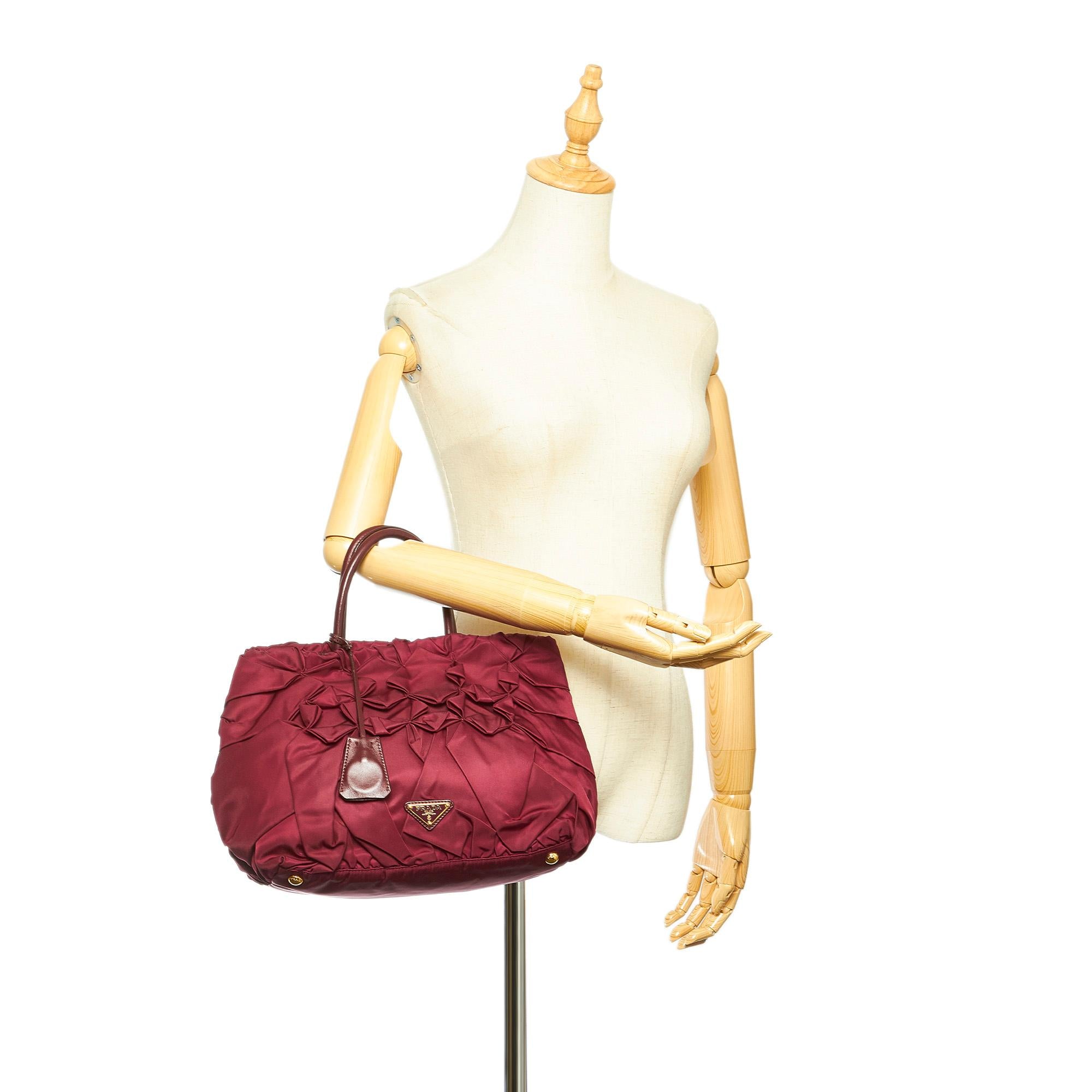 Prada Ruffled Tessuto Tote Bag (SHG-32348)