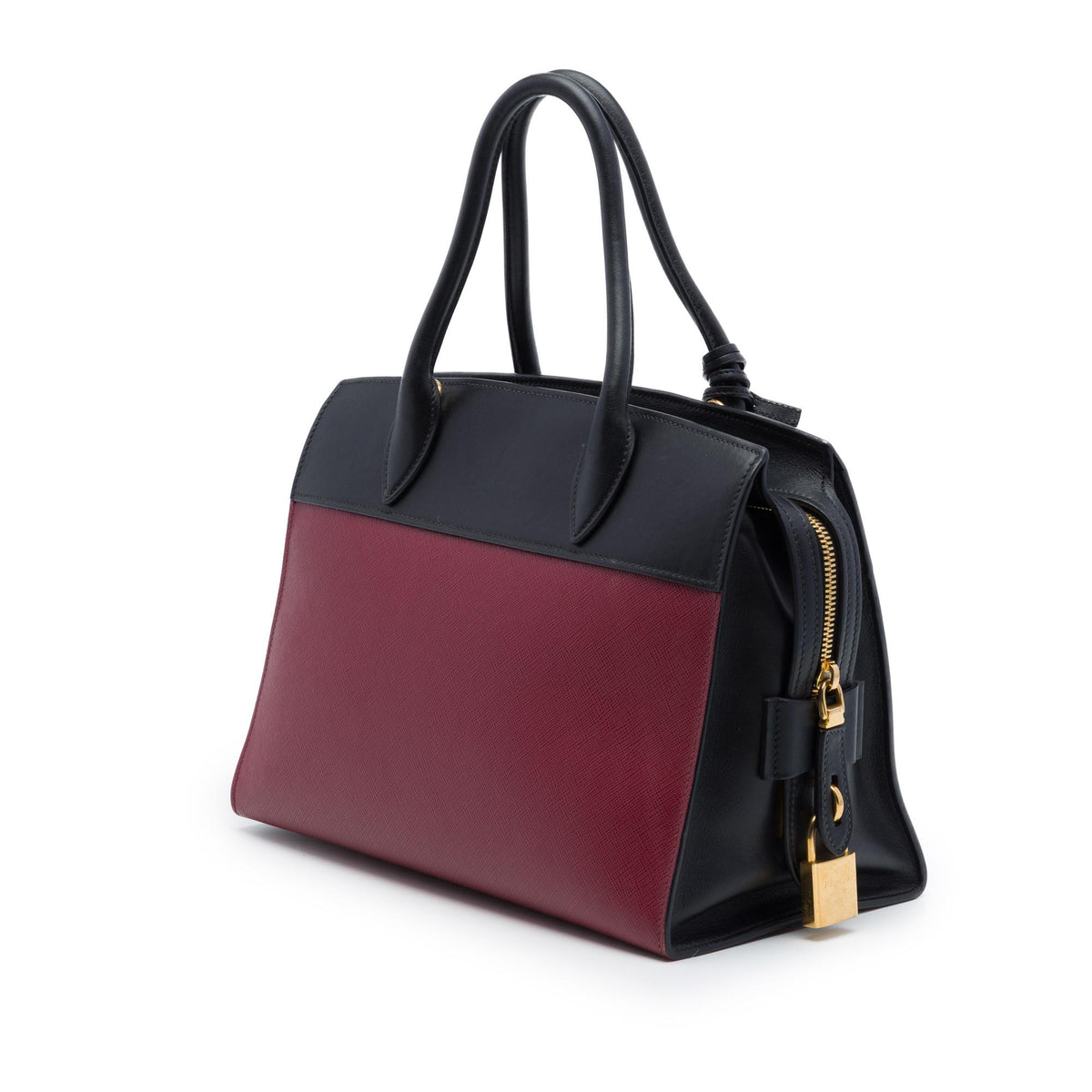 Prada Saffiano And City Calf Esplanade Satchel