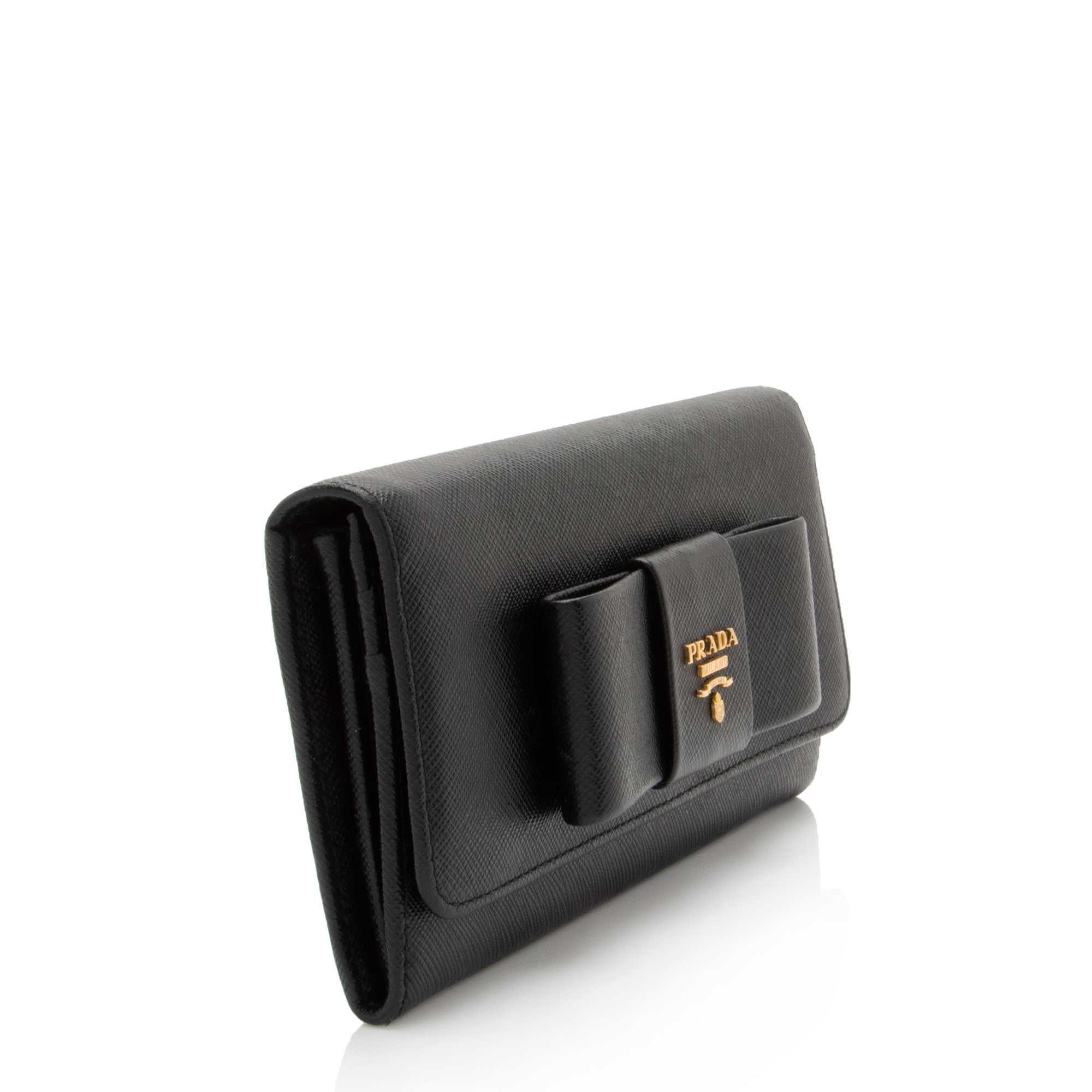 Prada Saffiano Bow Continental Wallet